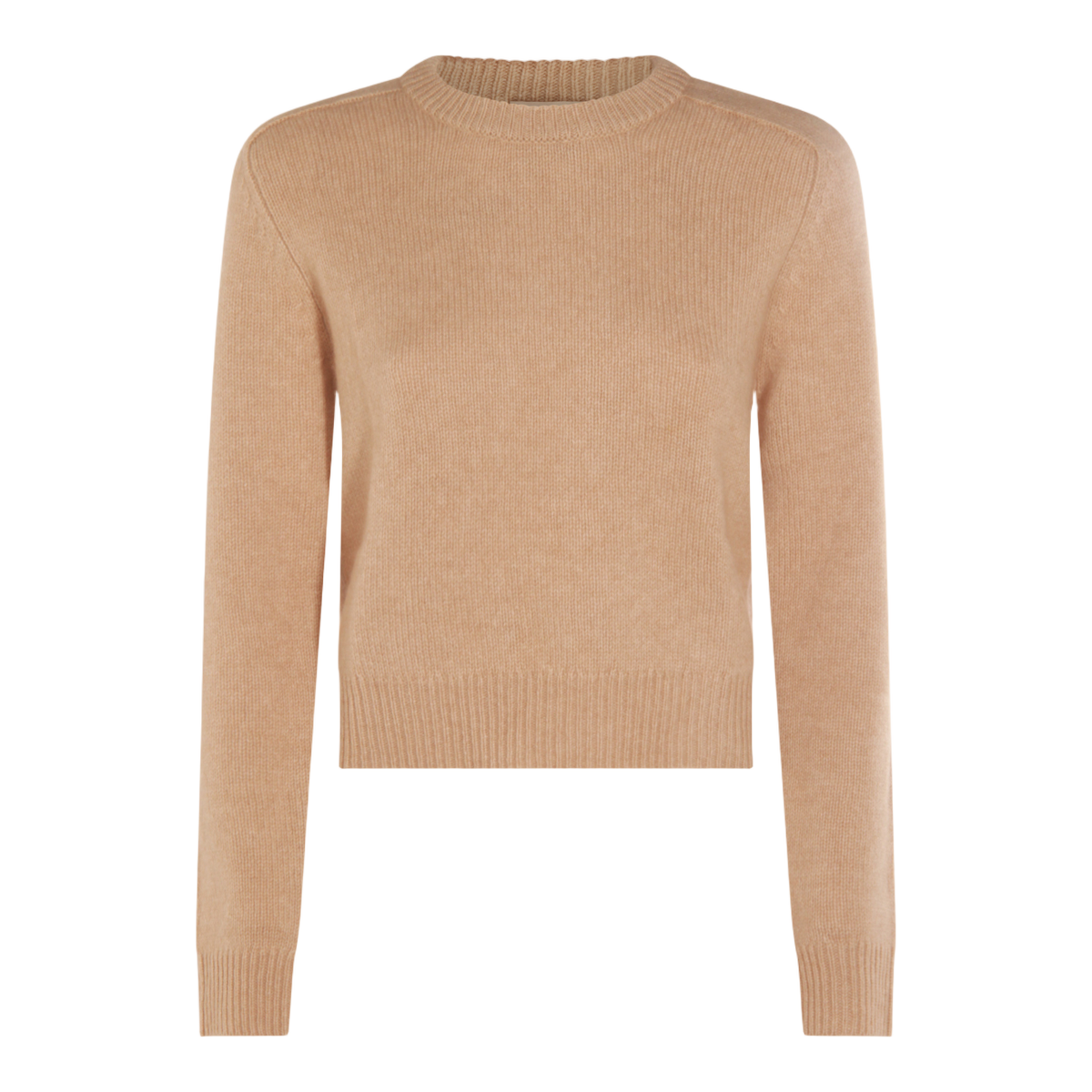 Cropped Brown Sweater with Ribbed Detailing