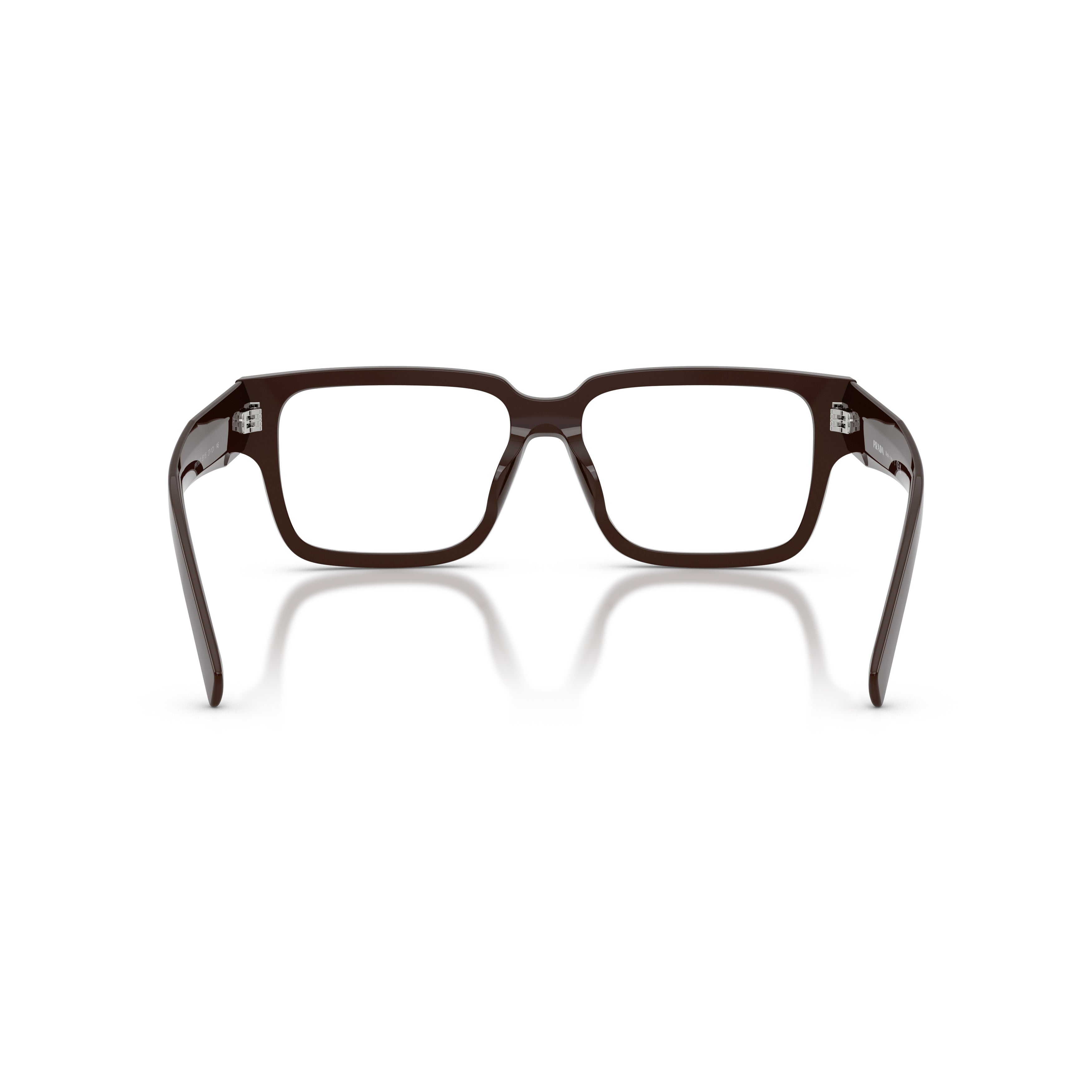 0pr D10vd Brown Rectangular Acetate Frame Eyeglasses