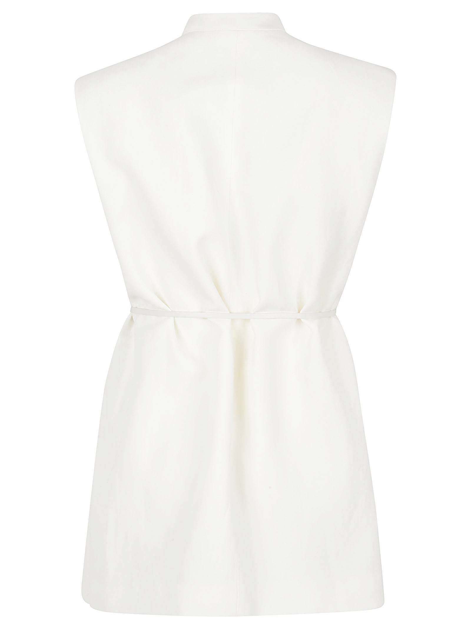 Sleeveless Structured Jacket With V-Neckline