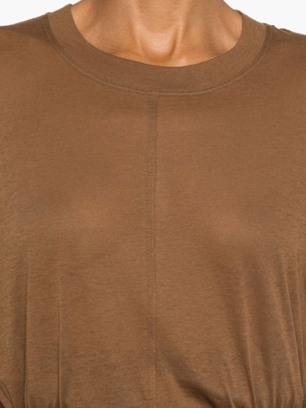 Relaxed Fit Brown Cotton Short-Sleeved T-Shirt
