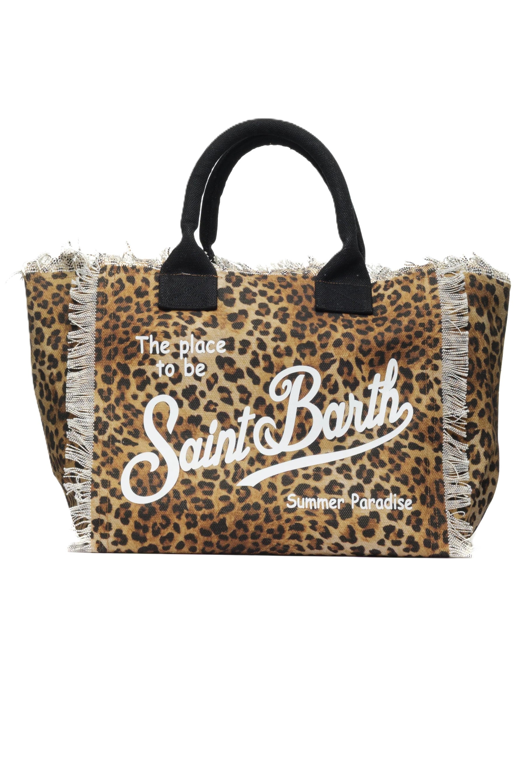 Rectangular Tote Bag with Leopard Print