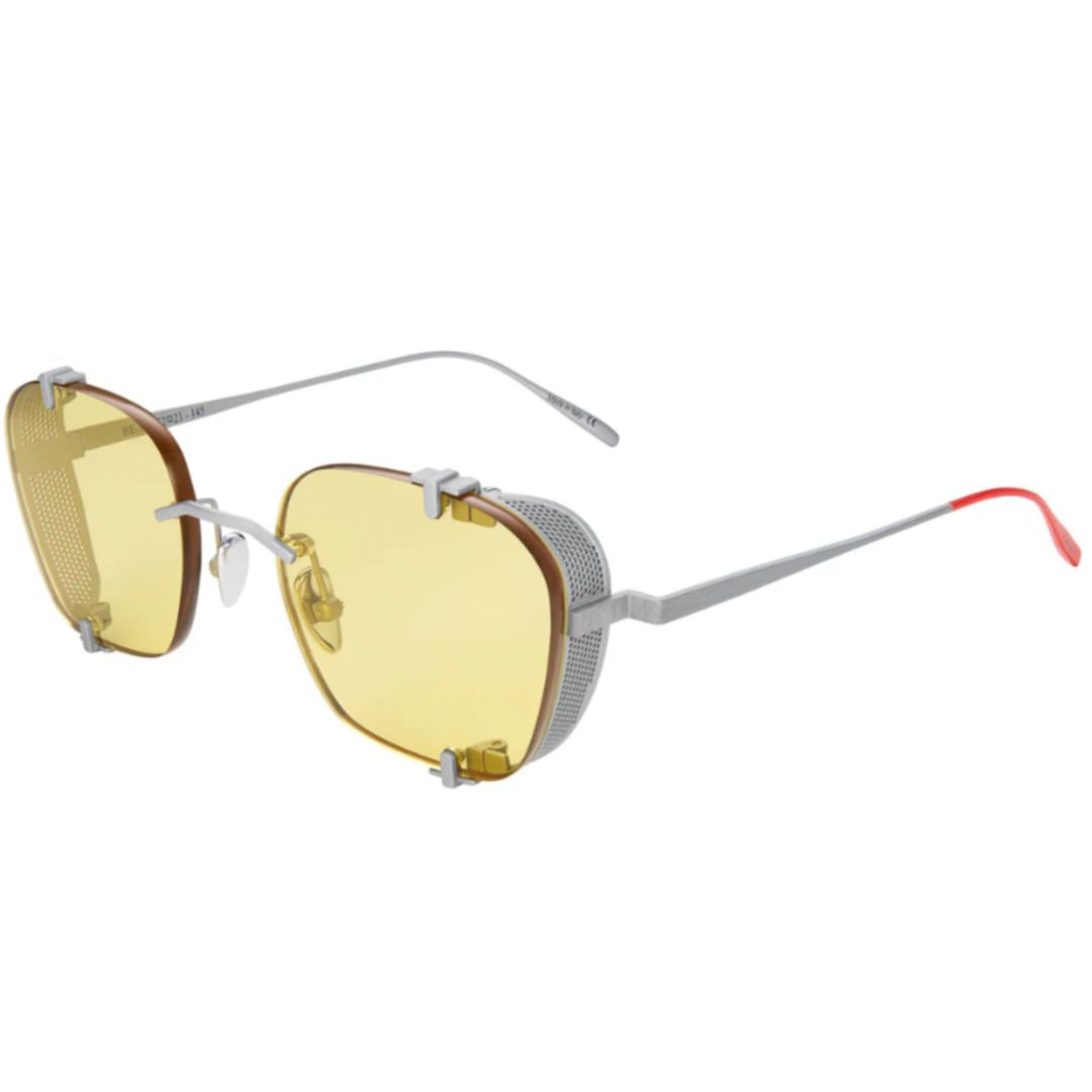 Bei Be-3 Geometric Titanium Sunglasses with Yellow-Tinted Lenses