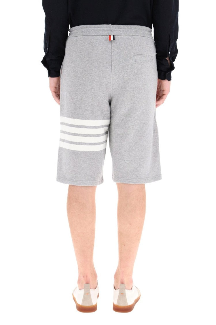 Tailored Grey Cotton Shorts With Practical Pockets