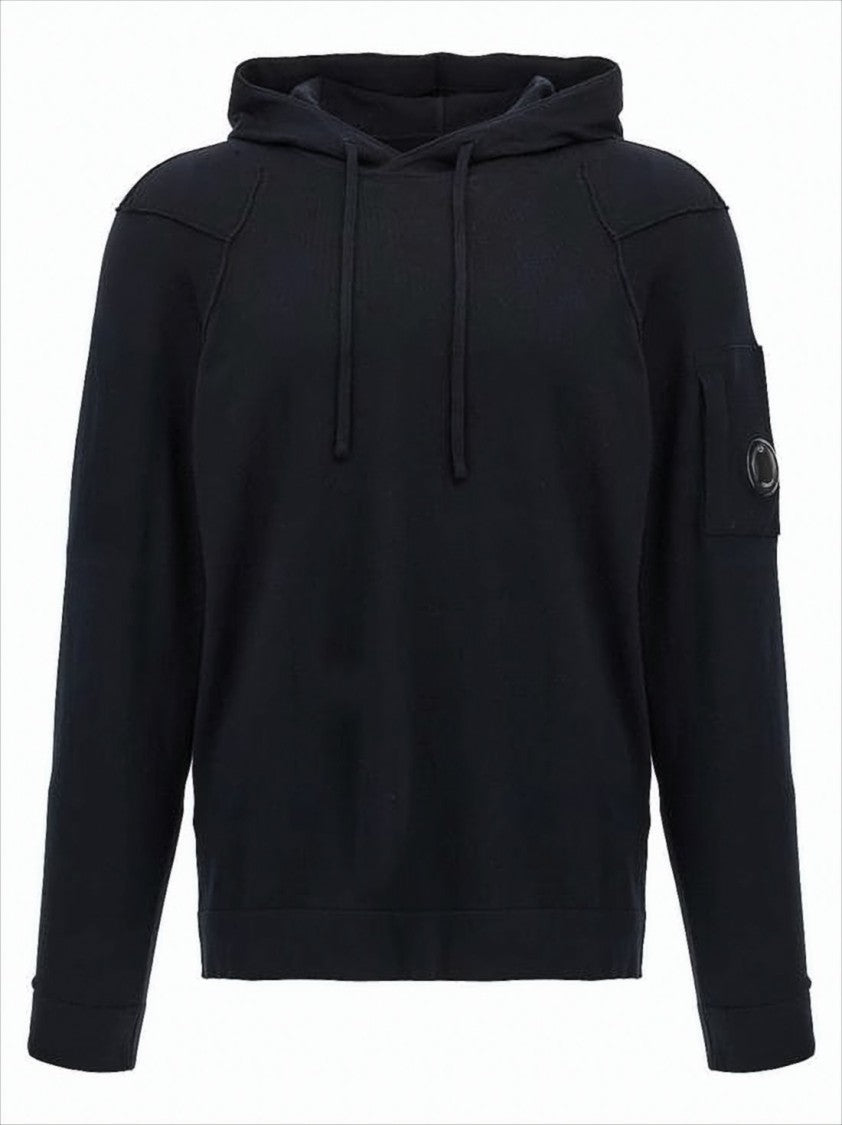 Relaxed-Fit Black Hoodie with Distinctive Patch Pocket