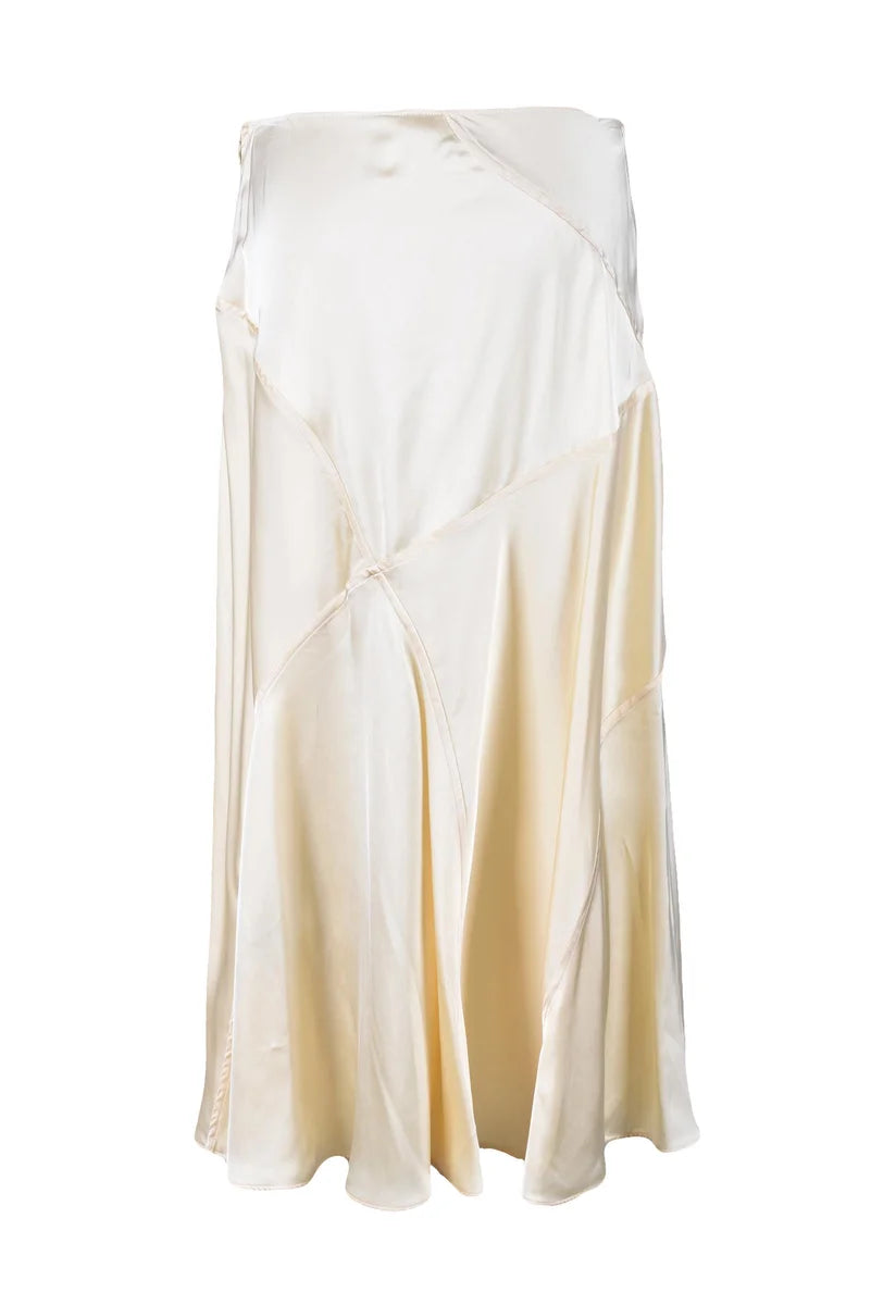 Long Viscose Skirt - Beige
