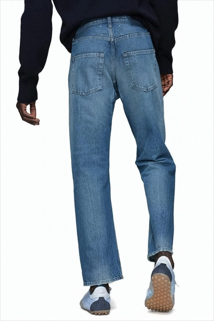 Relaxed Fit Mid-Blue Denim Pants