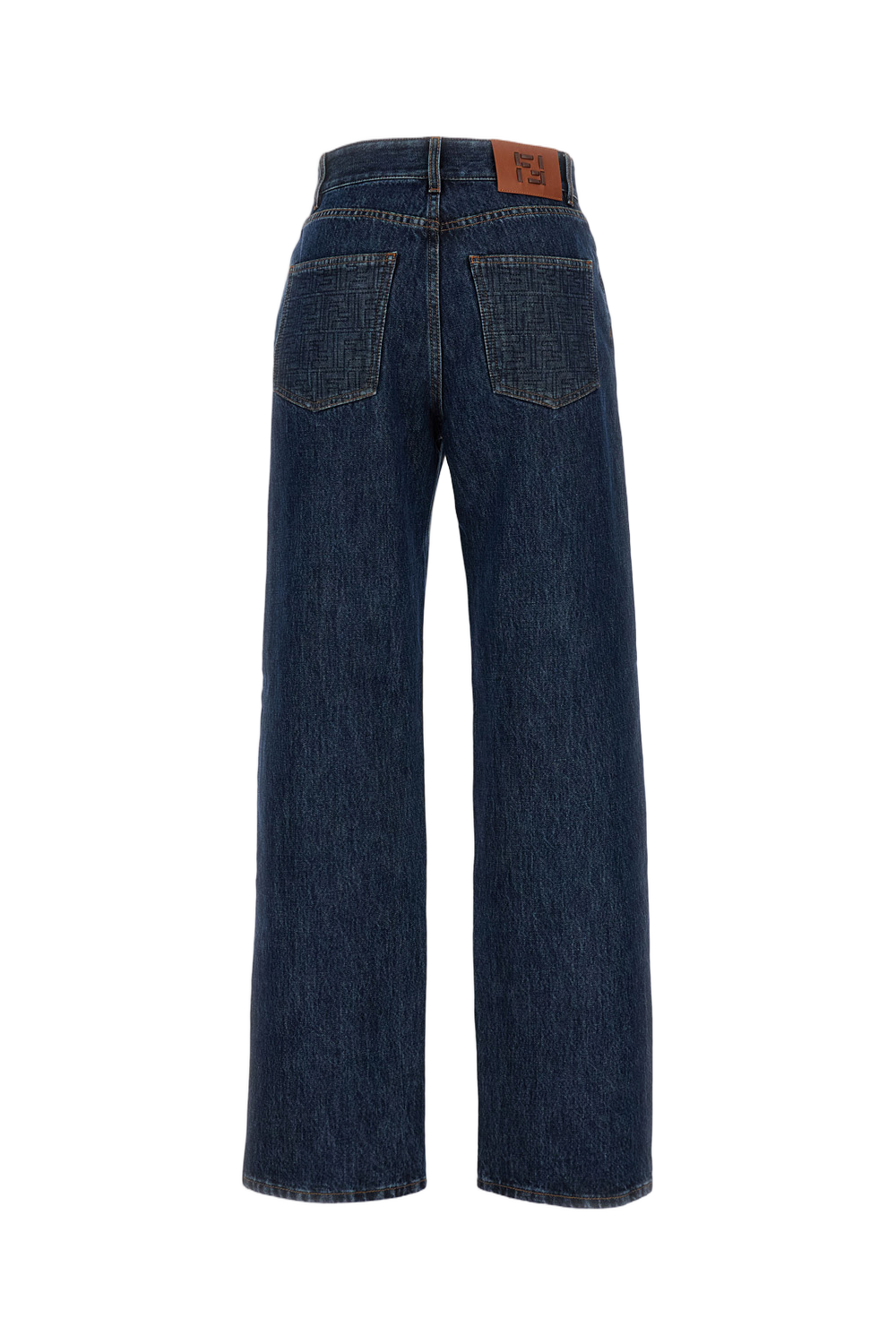 Wide-Leg Denim Jeans With Contrasting Stitching