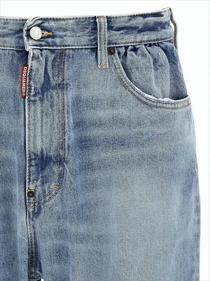 Light Blue Straight Leg Denim Pants