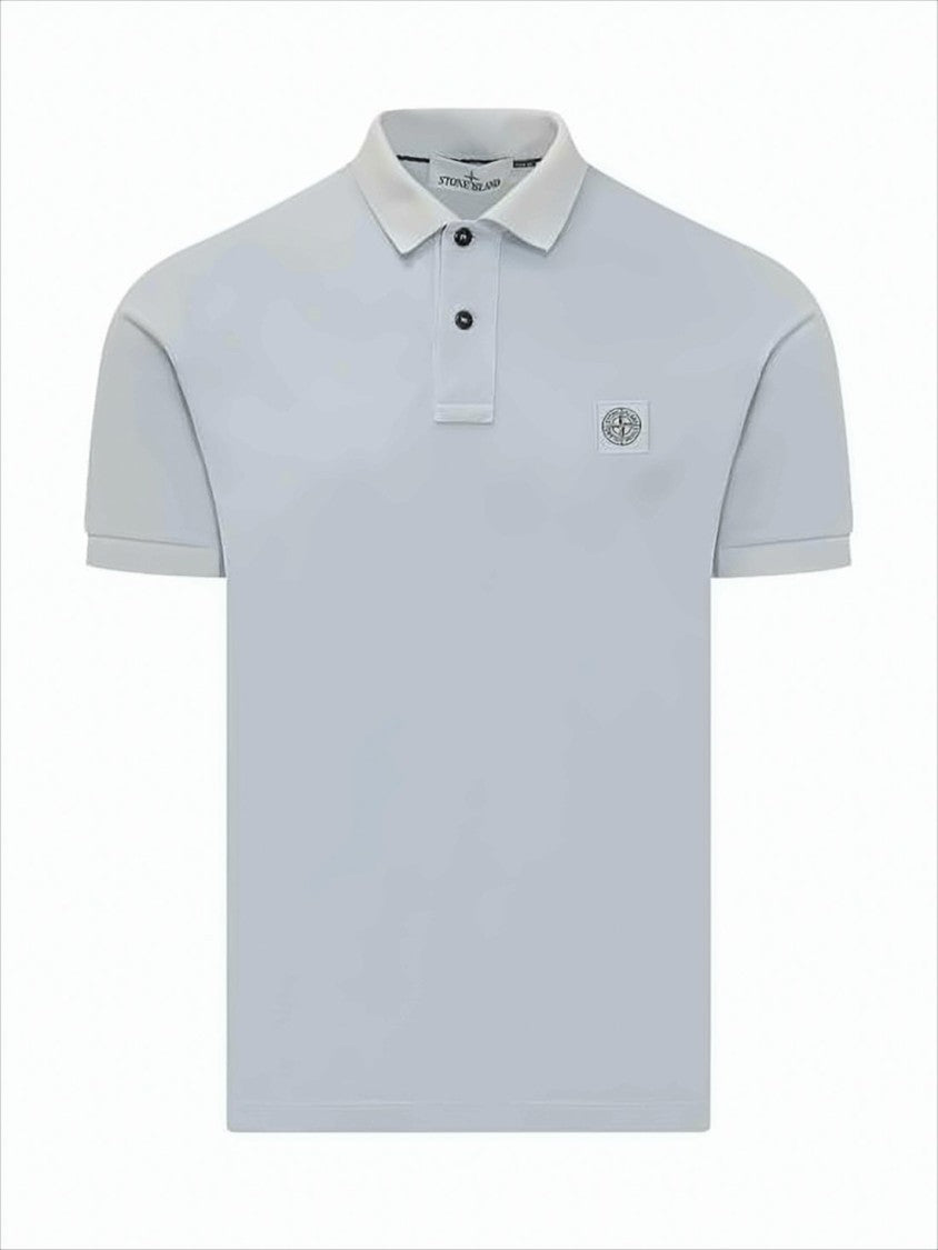 Classic Blue Polo Shirt with Structured Collar and Embroidered Logo