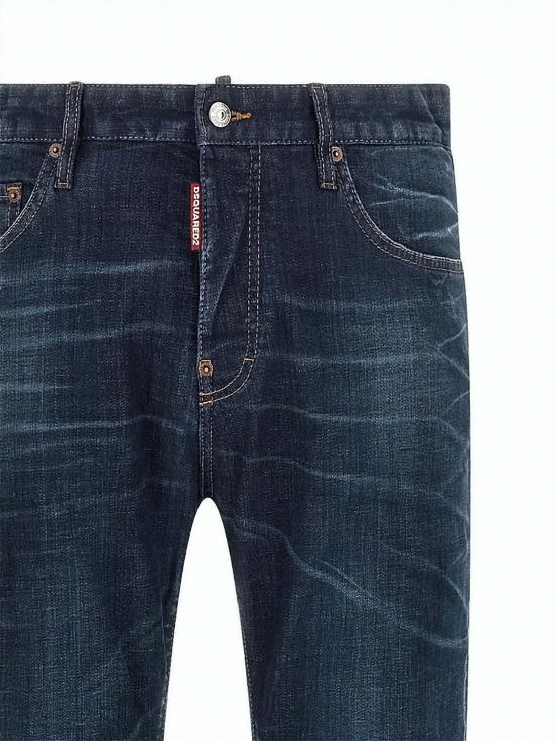 Straight-Leg Blue Denim Pants