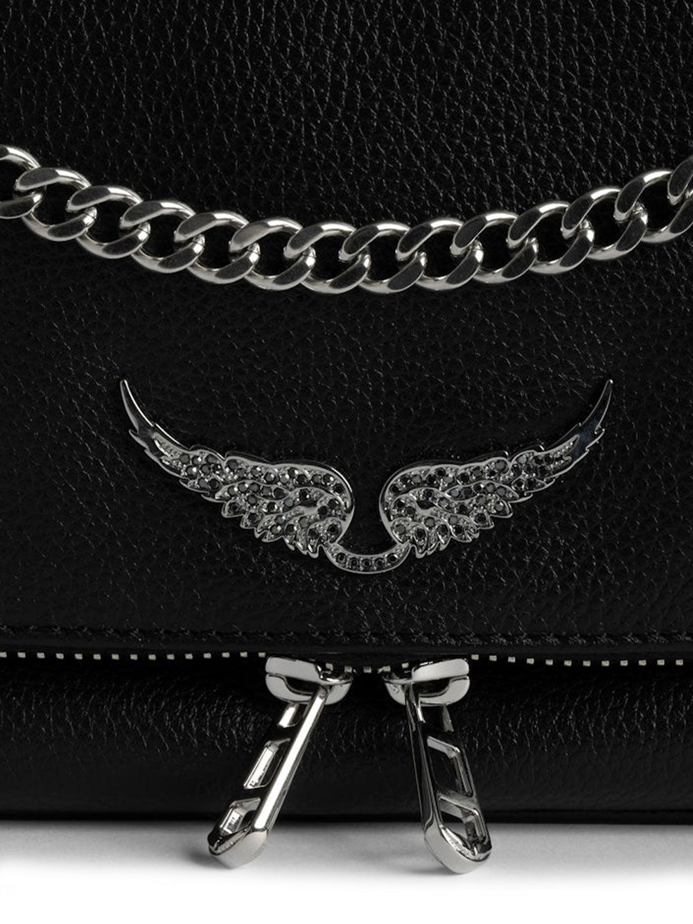 Rectangular Textured Clutch Bag with Silver Hardware