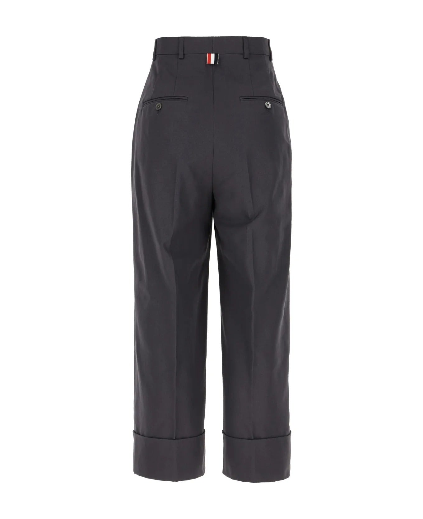 High-Waist Straight-Leg Pants with Wide Cuffs