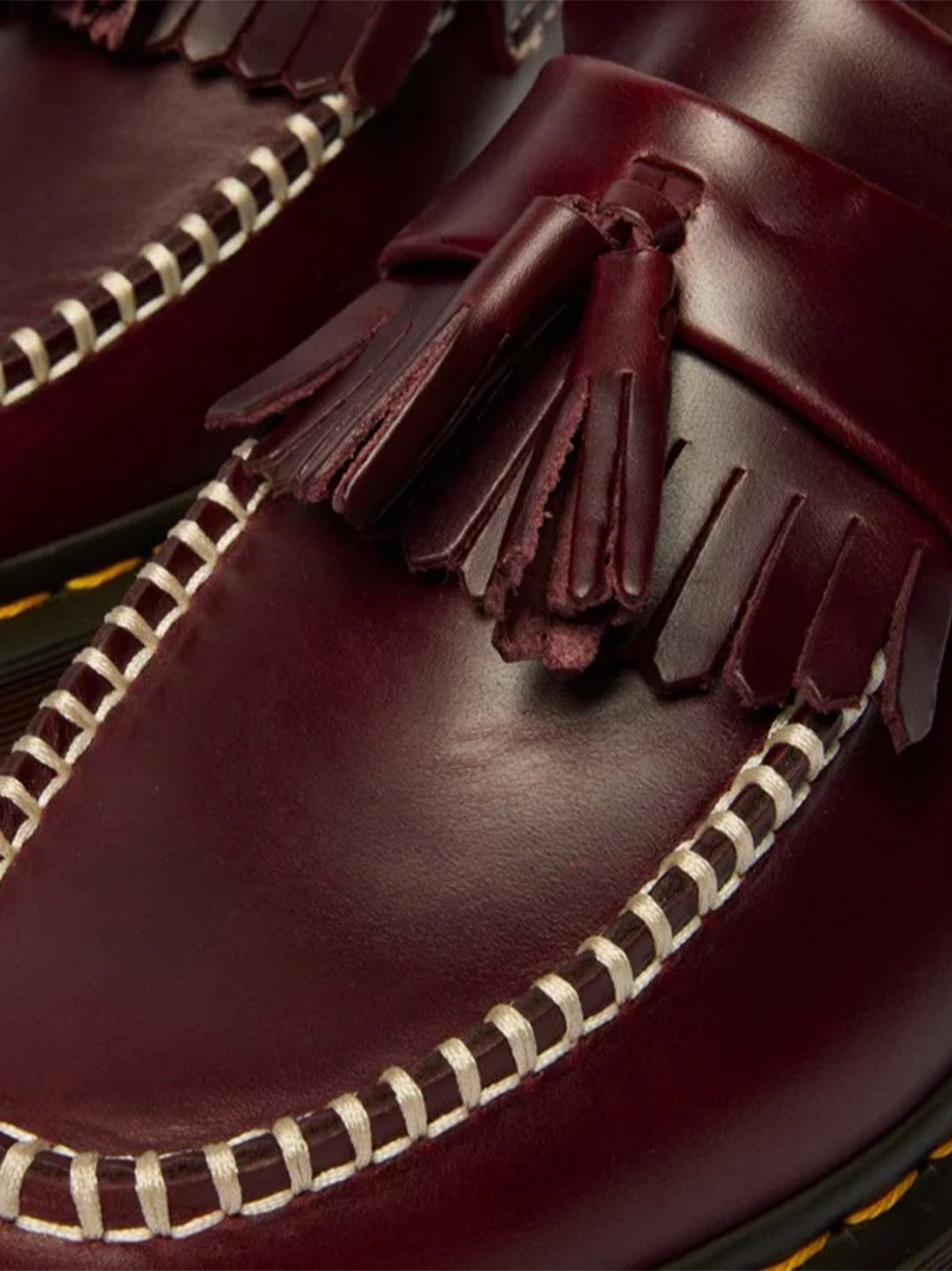 Adrian Ben Polished Burgundy Tassel Loafers
