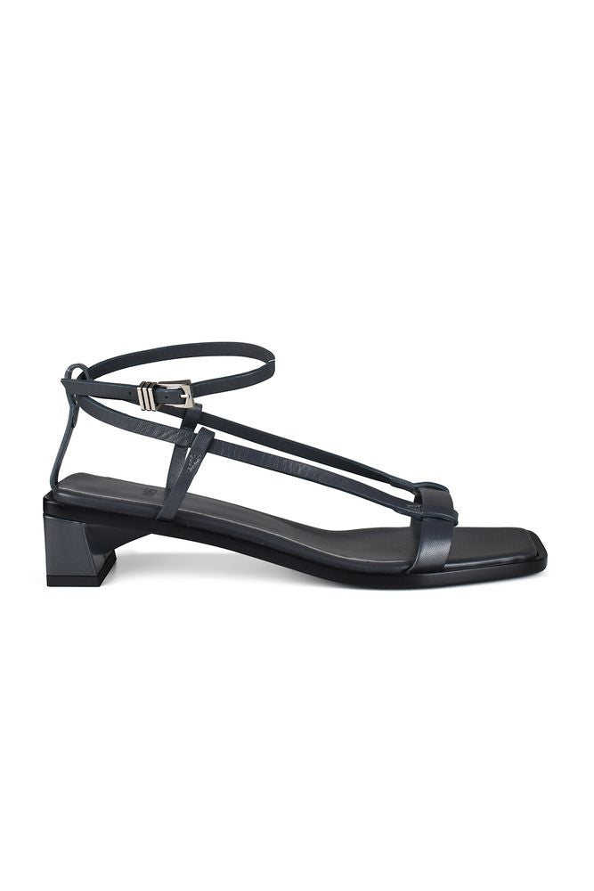 Smooth Grey Leather Linea Sandals