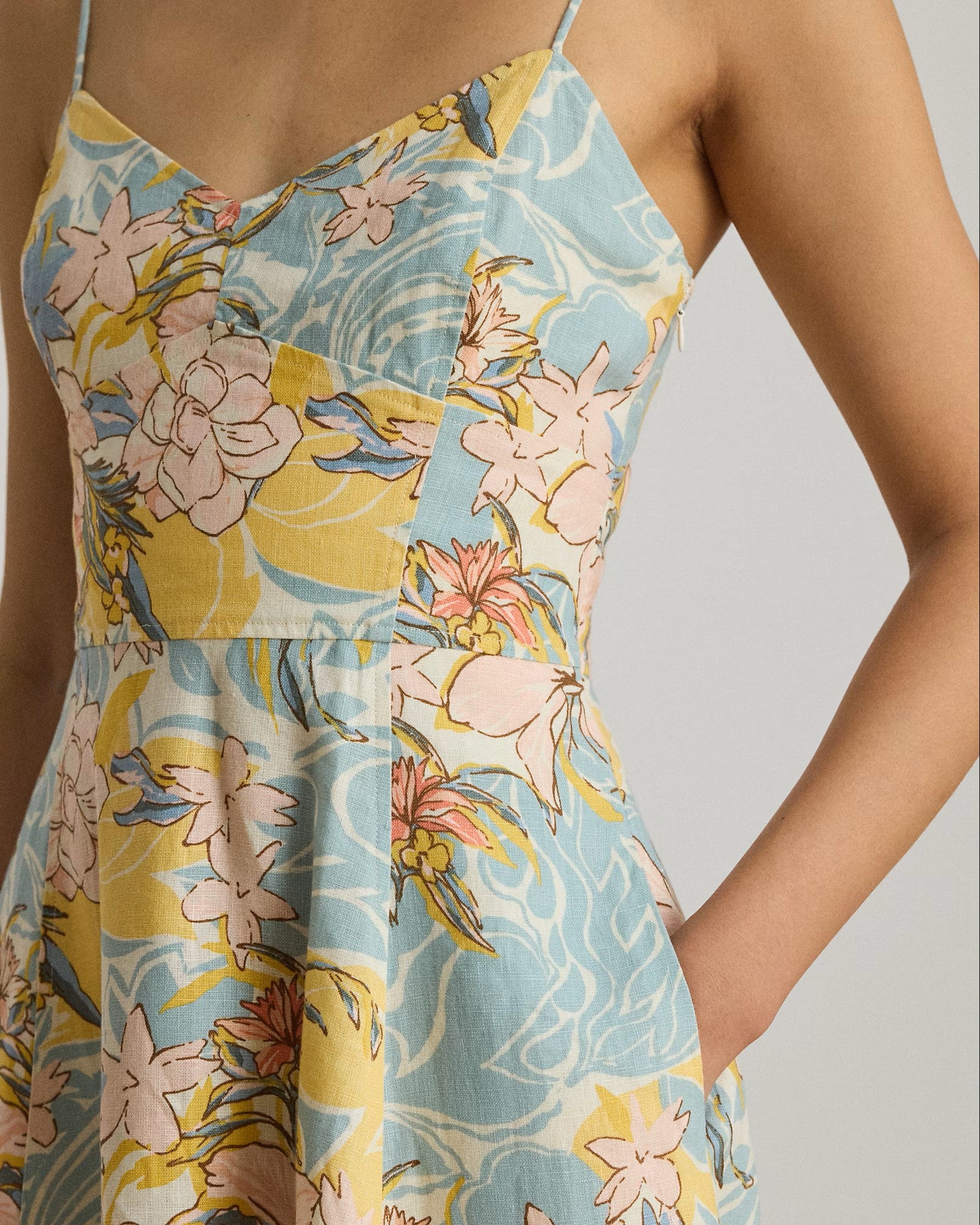 Floral Woven Classic Linen Dress