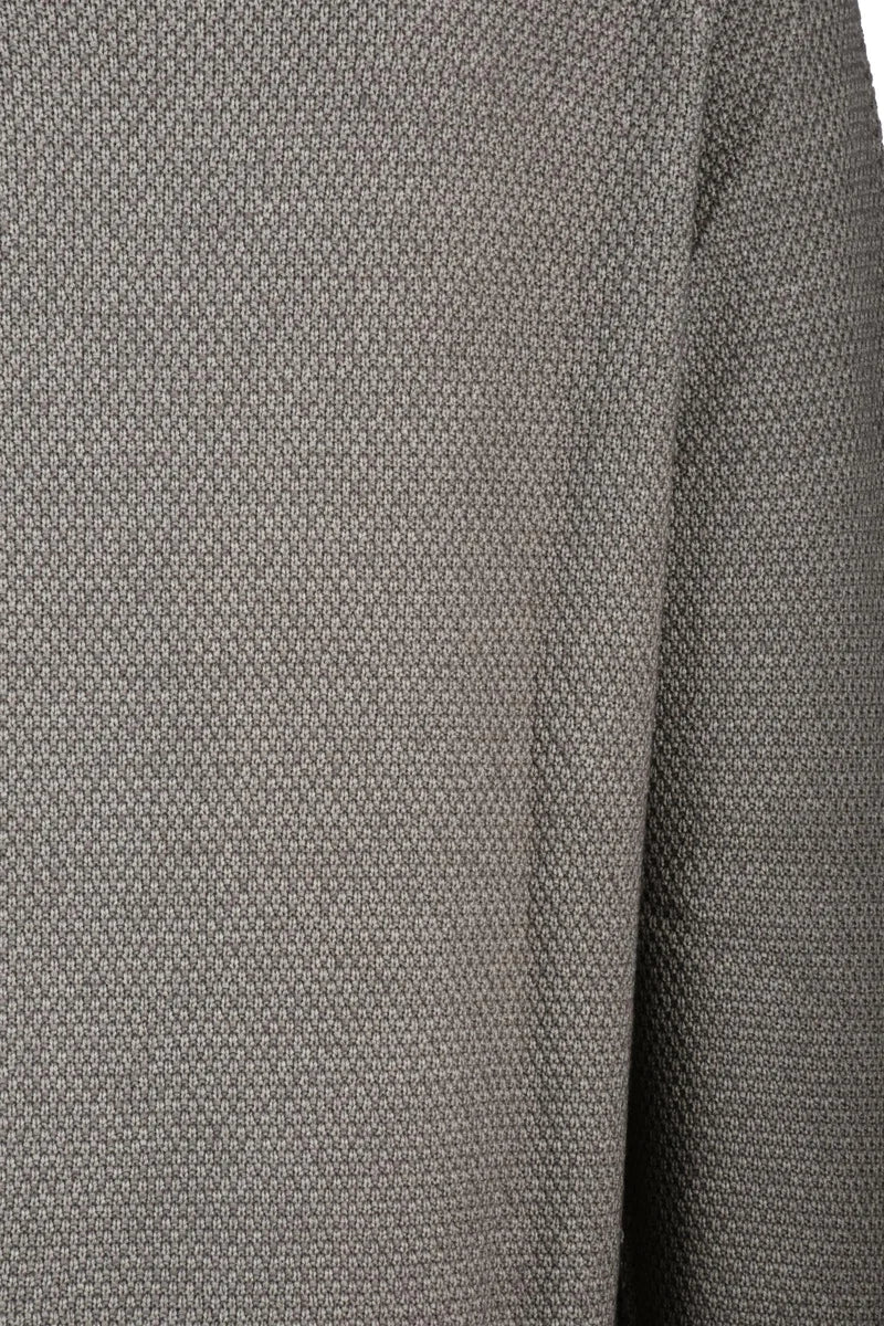 Brown Merino Wool Men's Crewneck Sweater