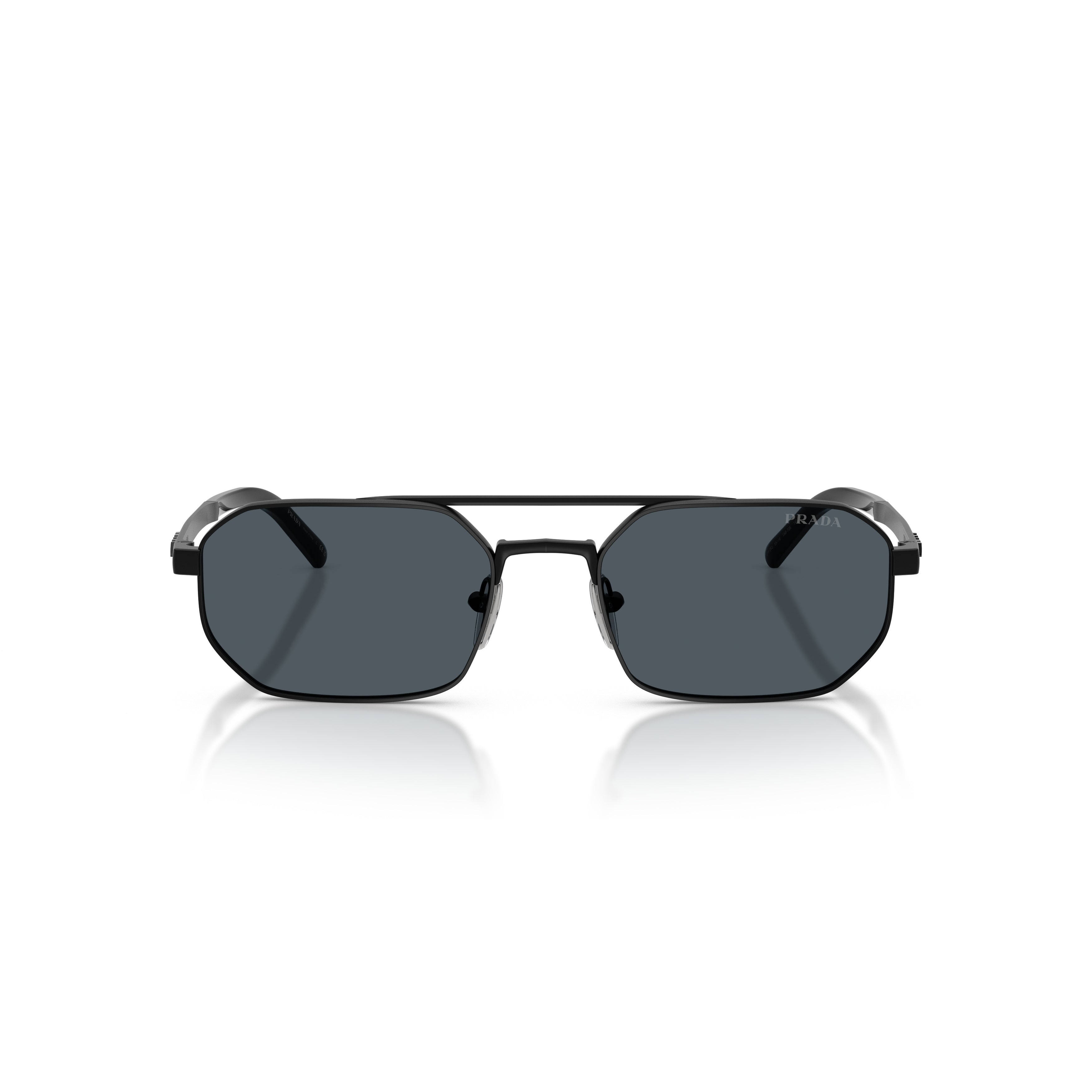 Geometric Black Metal Frame Sunglasses