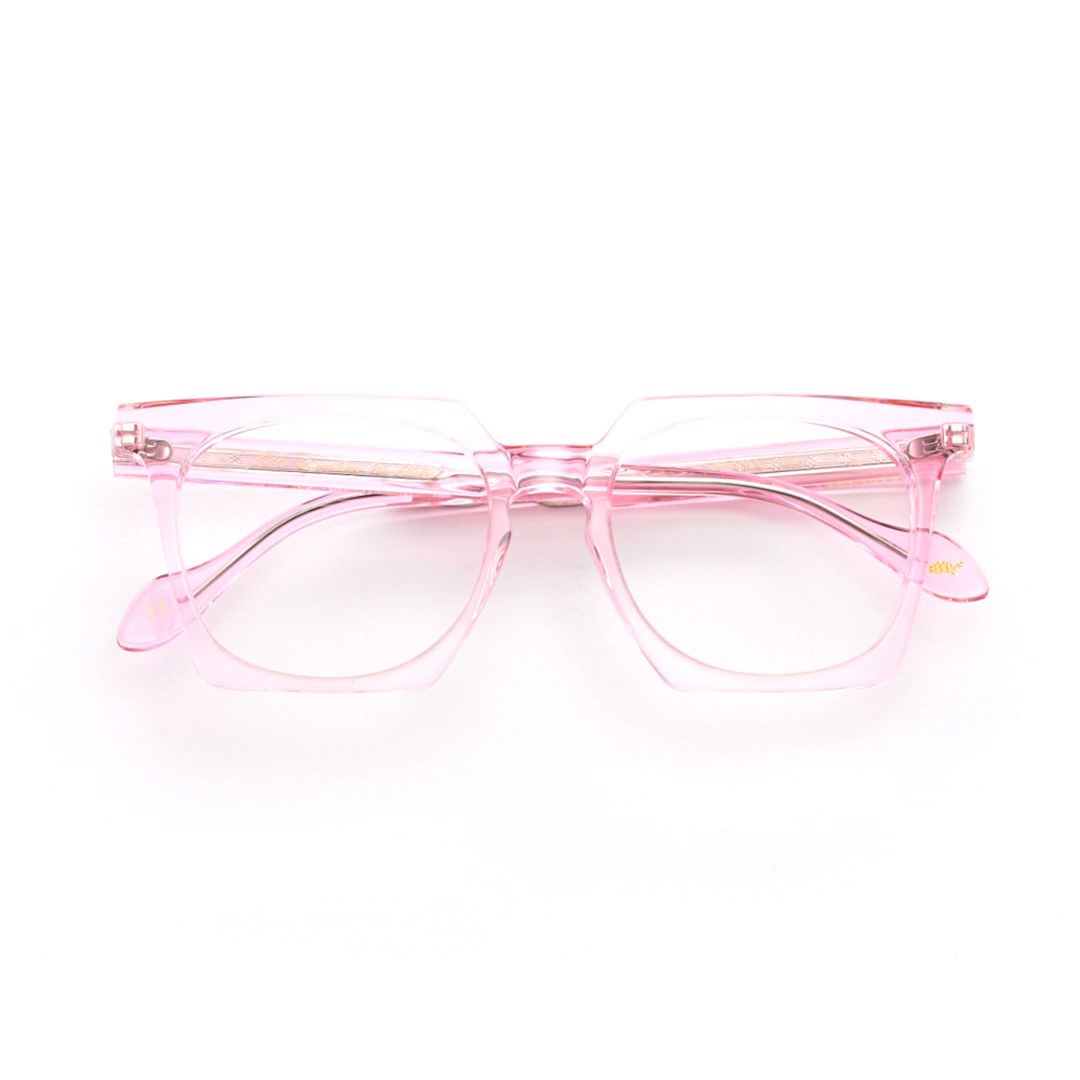 Maya Light Translucent Pink Square Frame Sunglasses