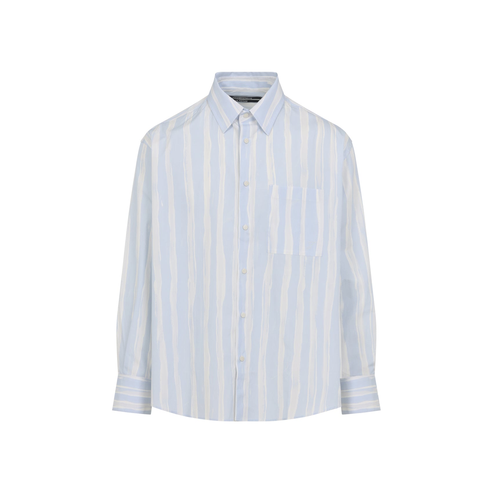 Vertical Stripe Button-Up Shirt In Pastel Tones