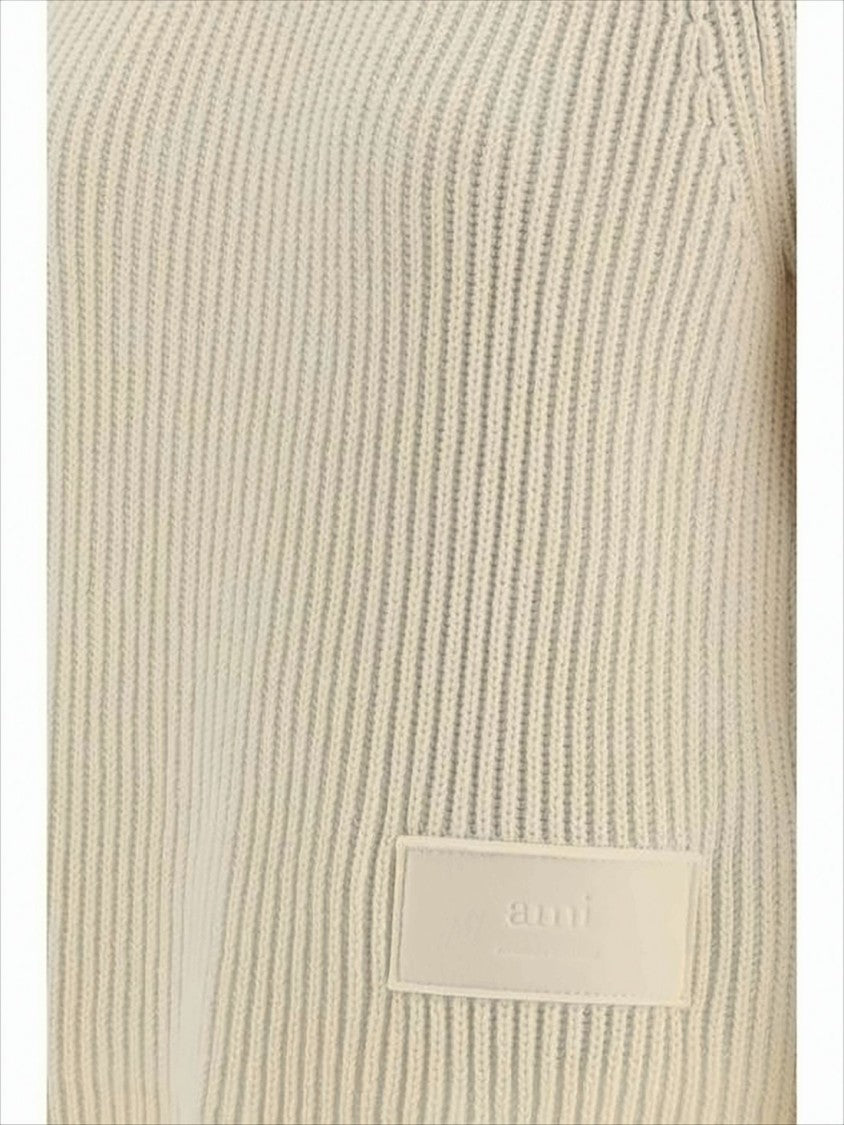 Ribbed Knit Sweater with Subtle Patch Detail