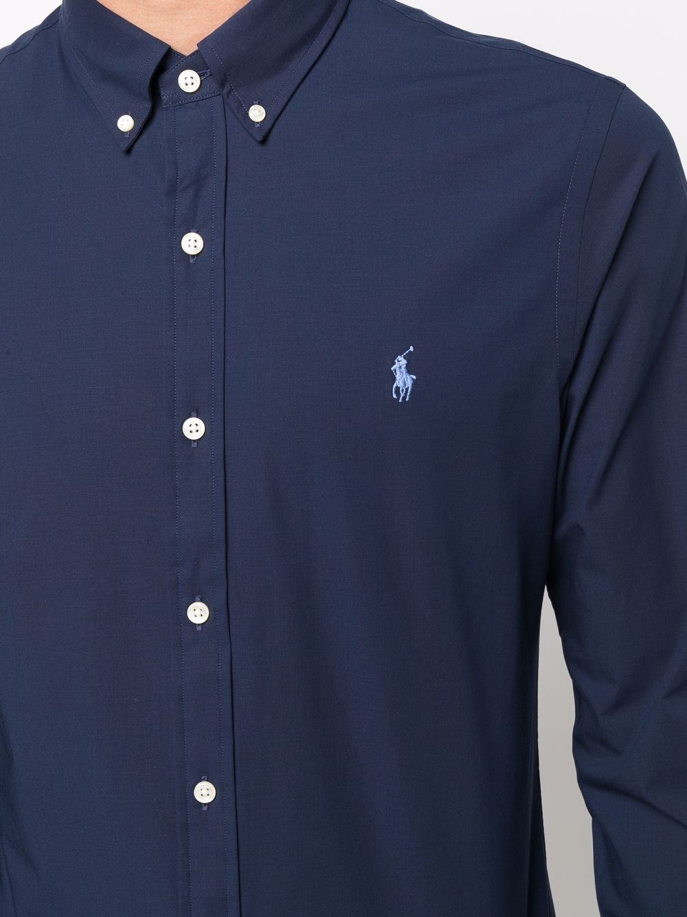 Slim Fit Cotton Button-Up Long-Sleeve Shirt