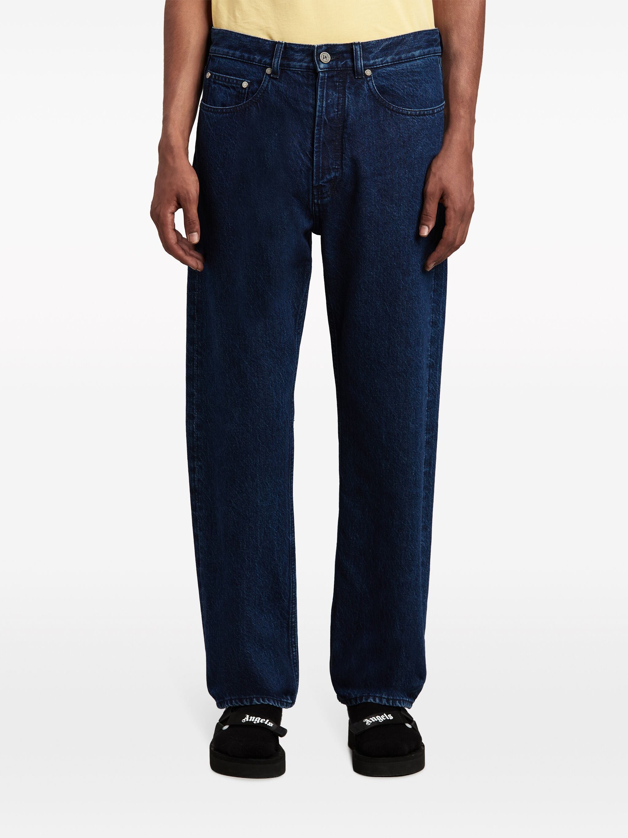 Dark Blue Classic Logo Cotton Denim Jeans