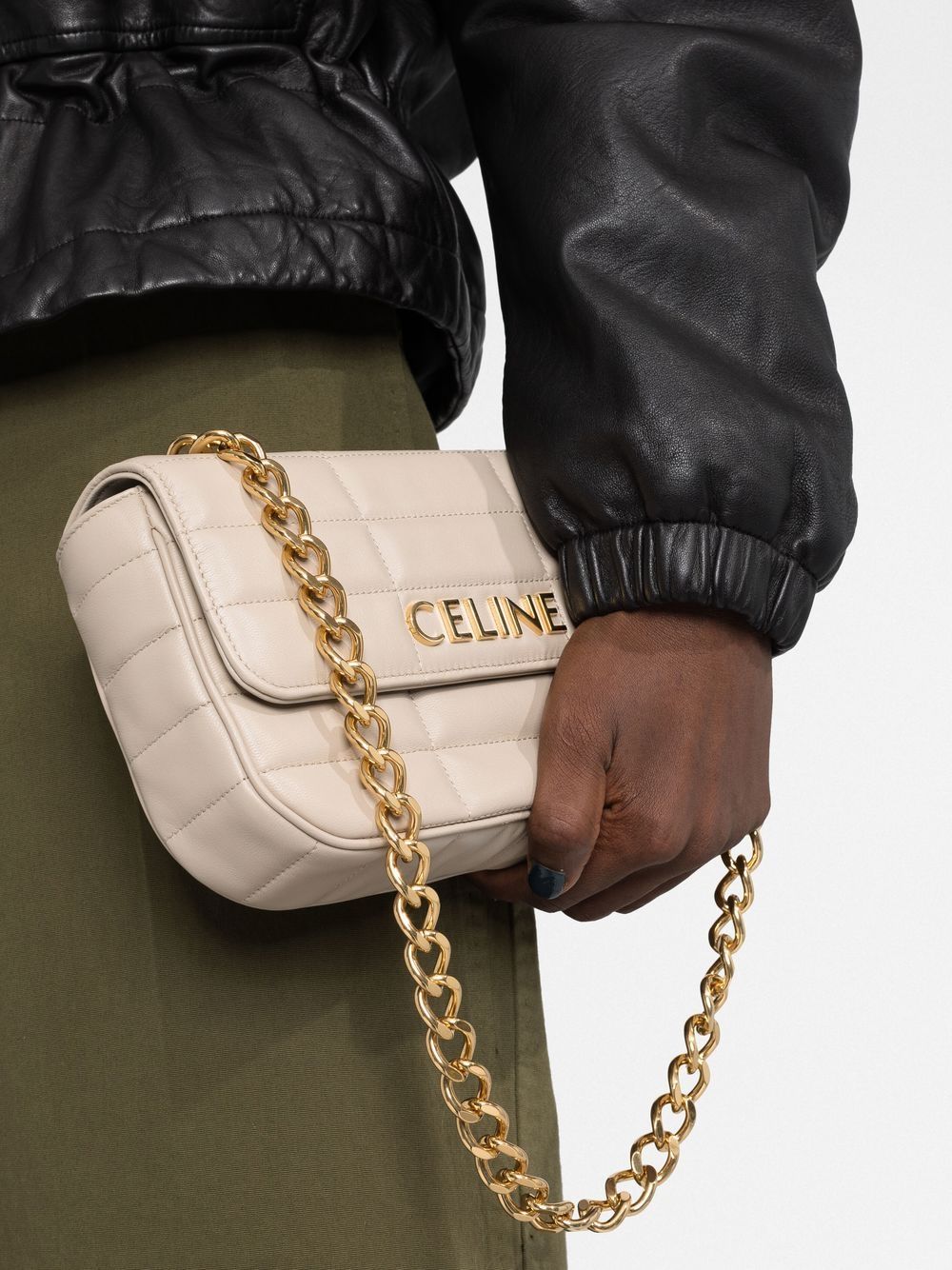 Quilted logo-plaque shoulder bag