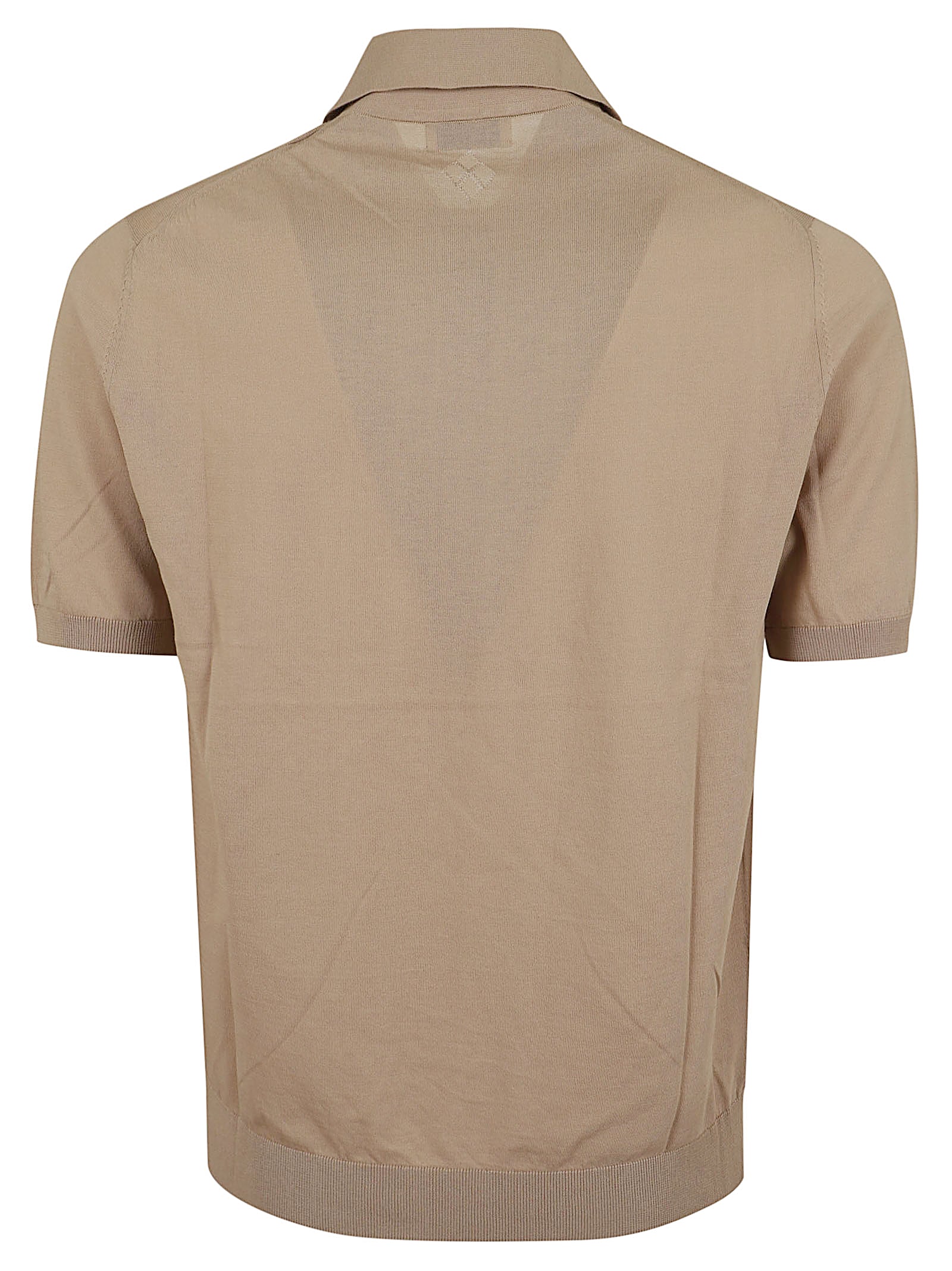 Short-Sleeved Silk Polo Shirt