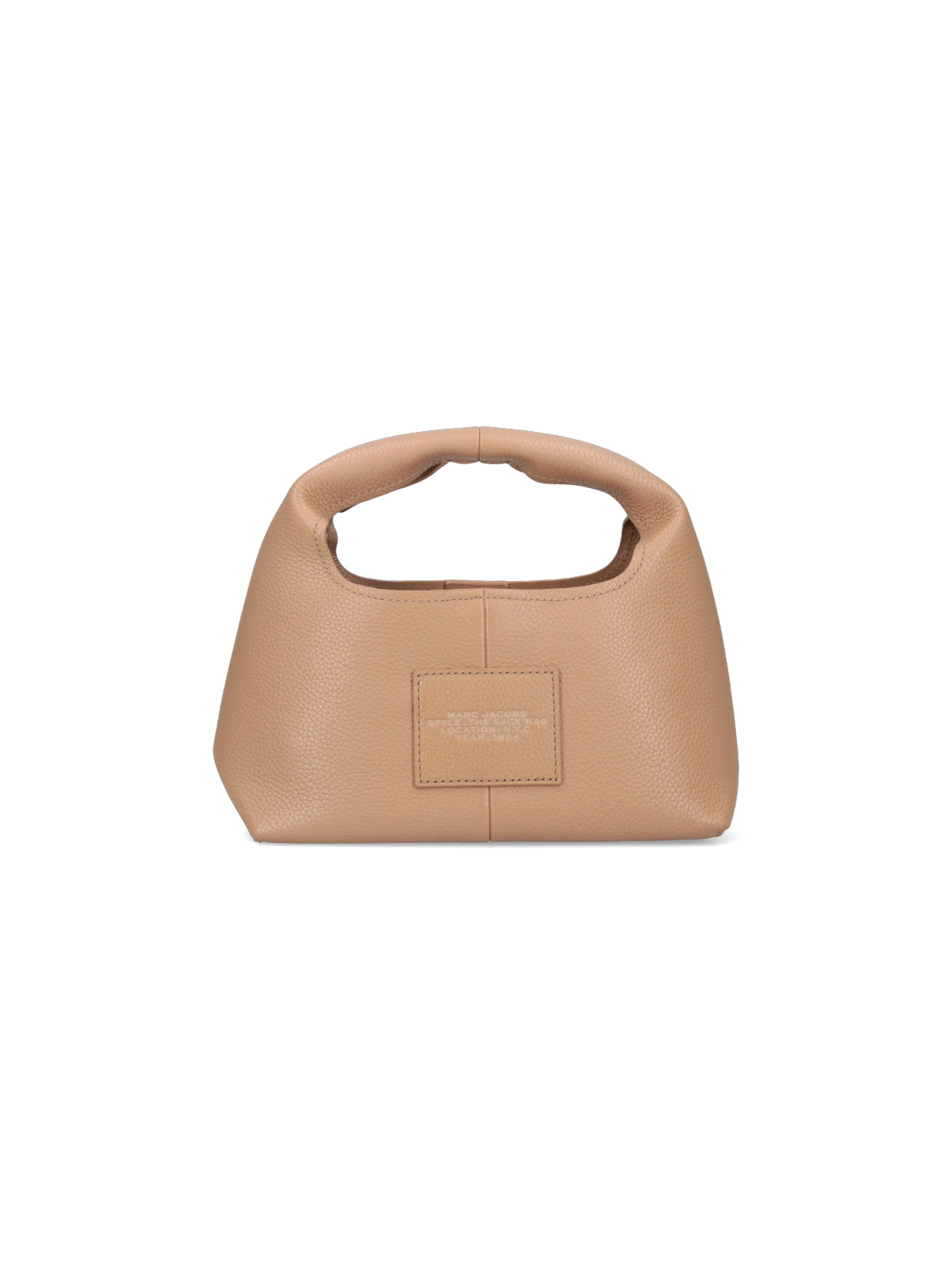 Beige The Sack Hammered Leather Handbag