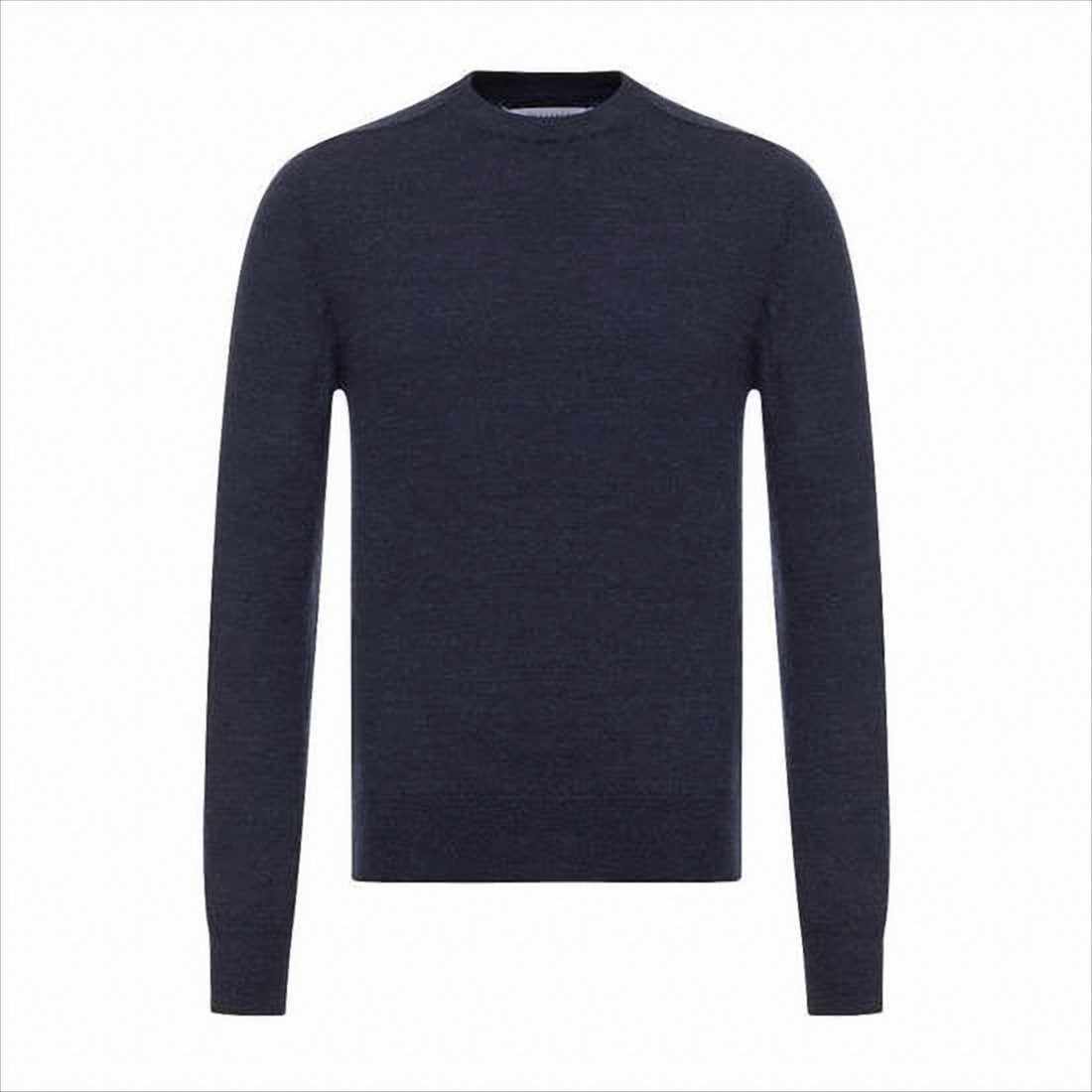 Crew Neck Sweater With Vintage Suede Elbow Patches