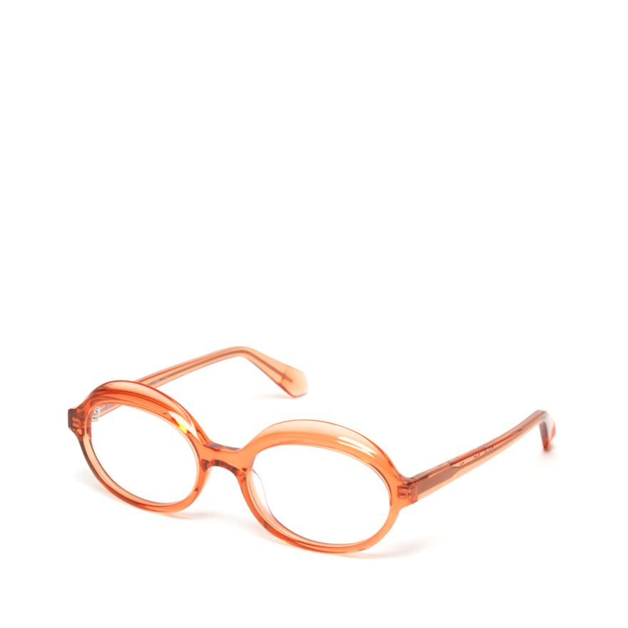 Gravity Translucent Acetate Oval Eyeglasses in Amber-Orange