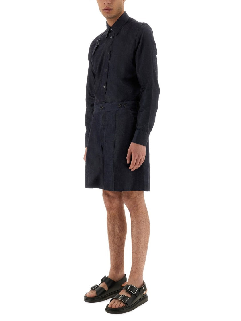 Tailored Mid-Thigh Denim Shorts With Clean Finish