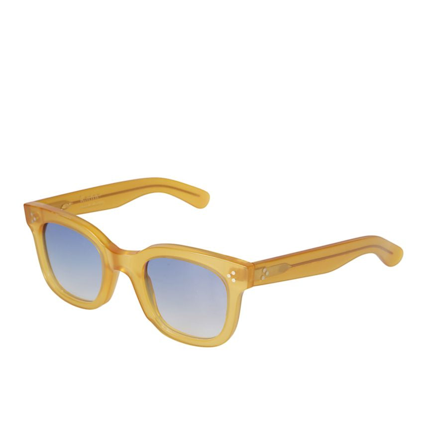 Heritage Translucent Amber-Yellow Acetate Sunglasses with Gradient Blue Tint