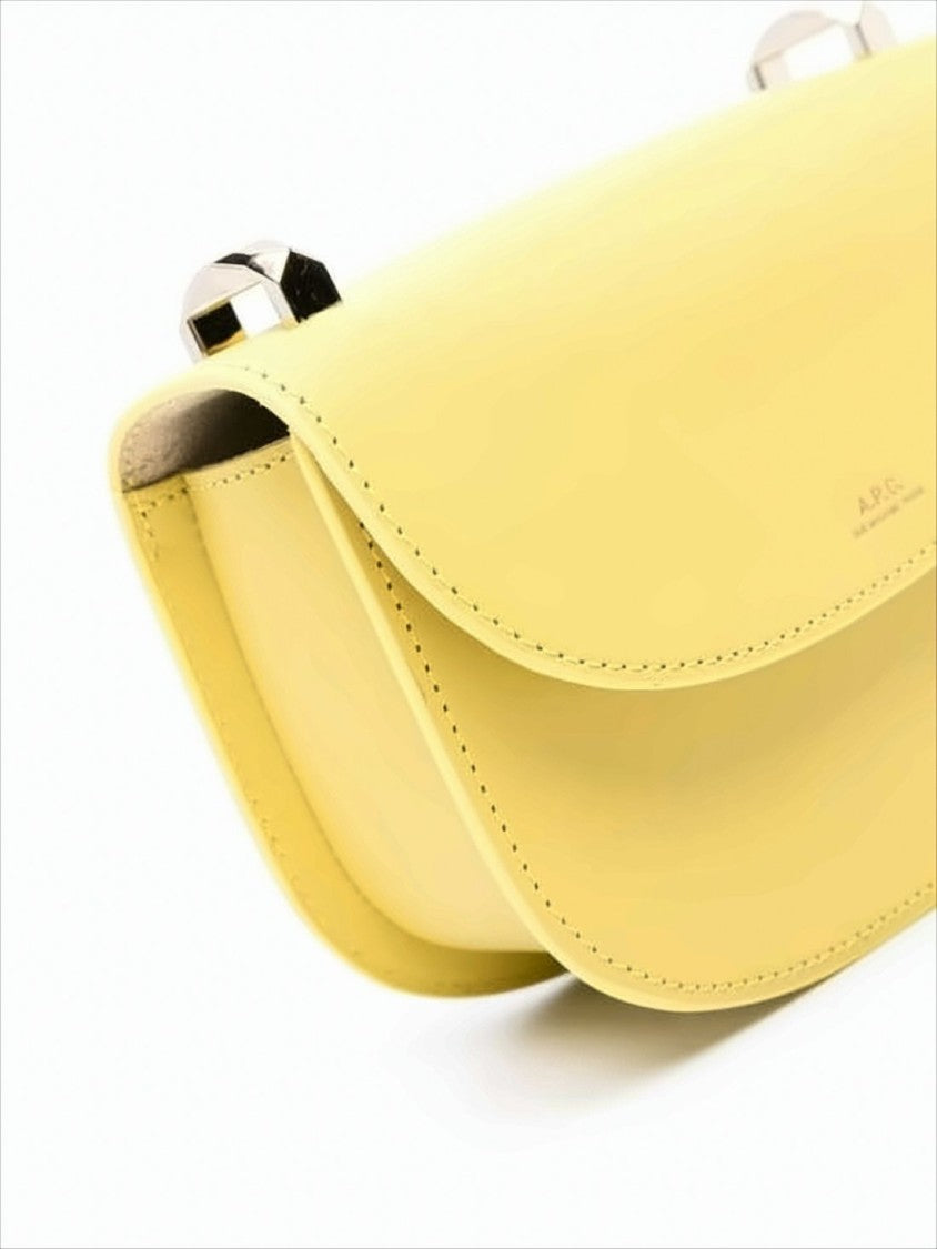 Structured Yellow Leather Crossbody Bag