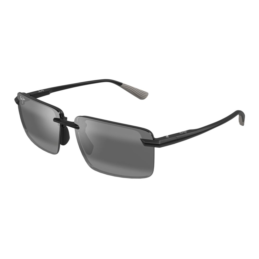 Laulima Rimless Rectangular Sunglasses with Dark Tinted Lenses