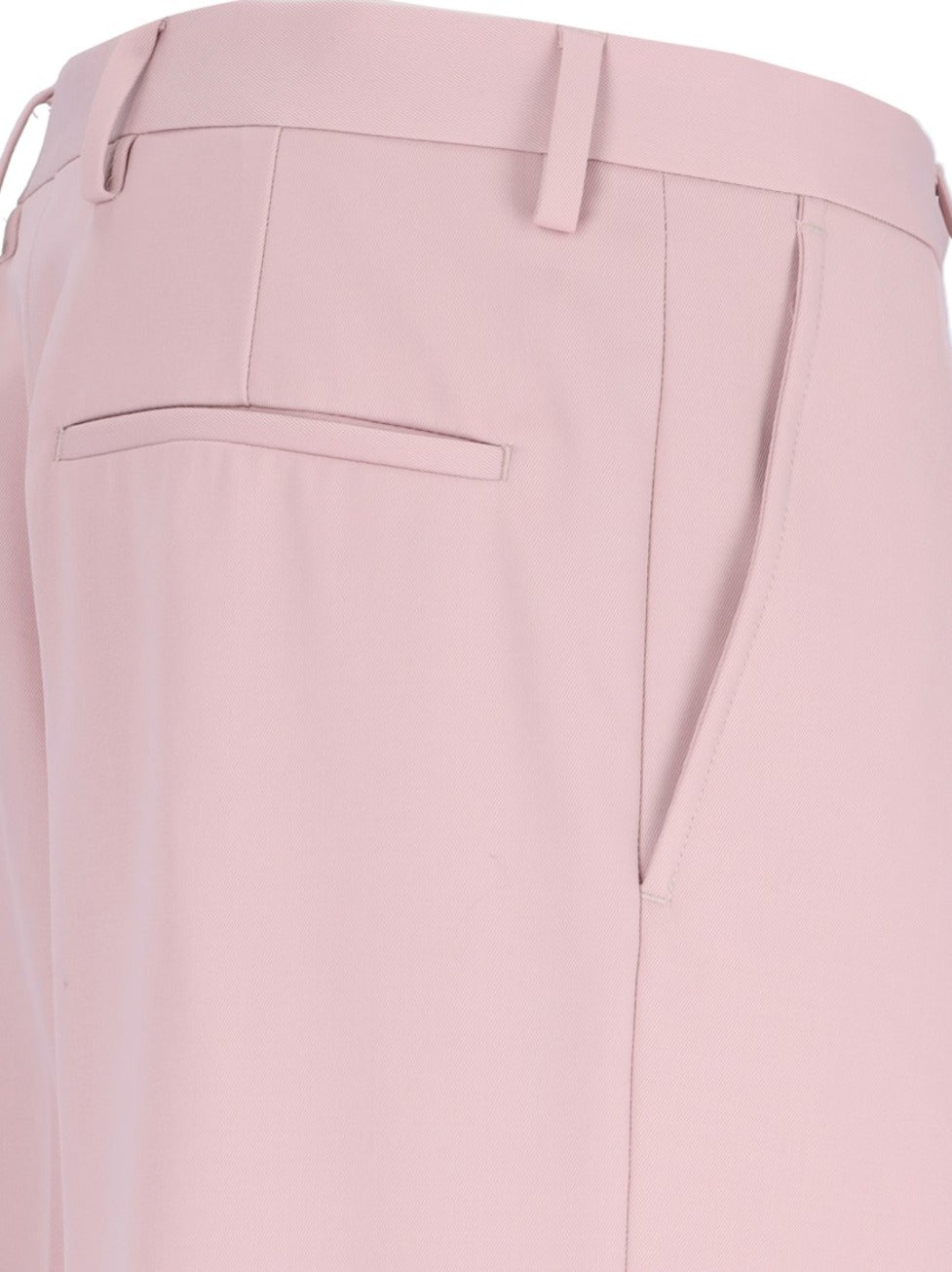 Wide-Leg Trousers In Pink Wool