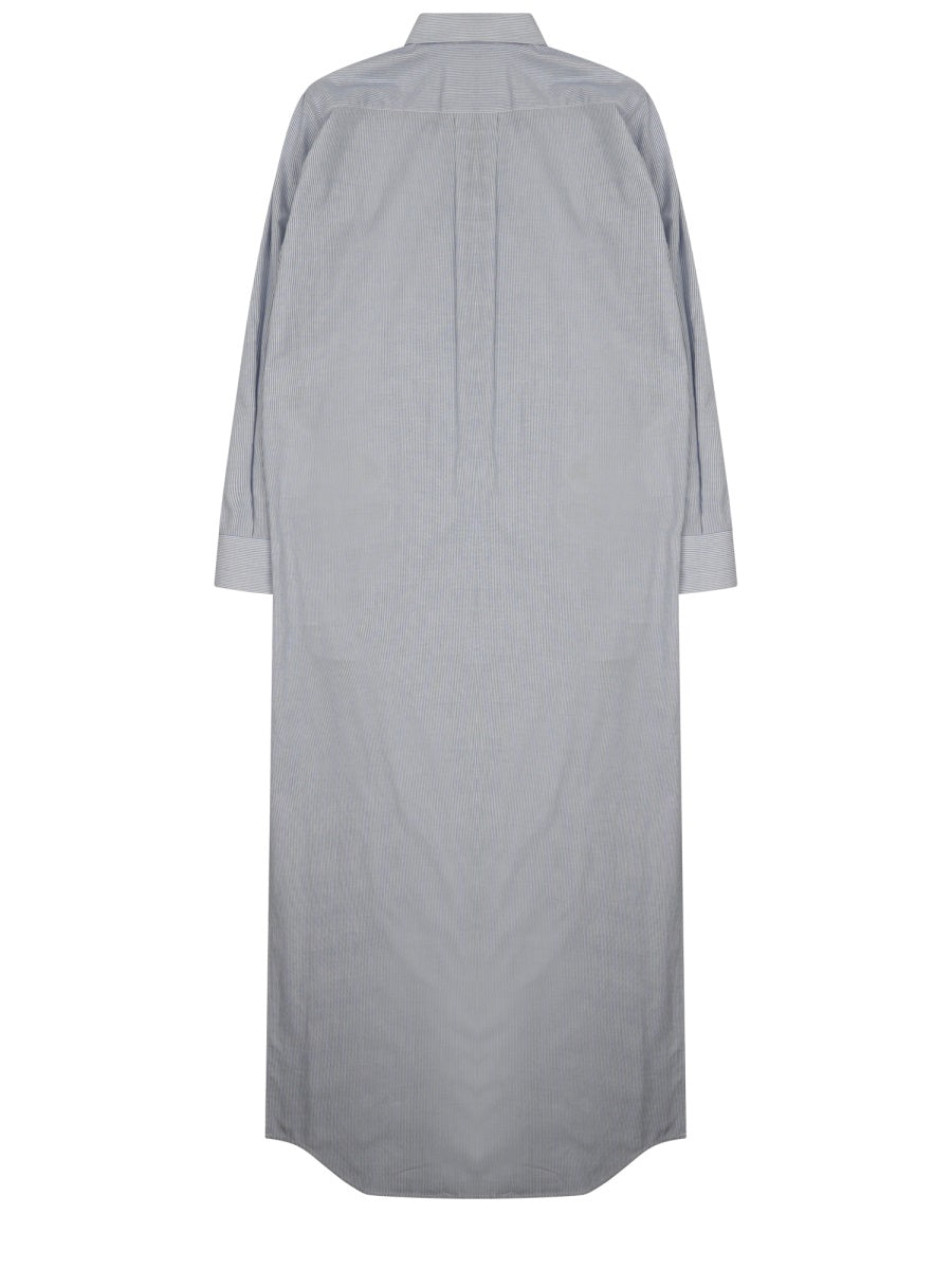 Classic Collar Midi Shirt Dress With Side Slits