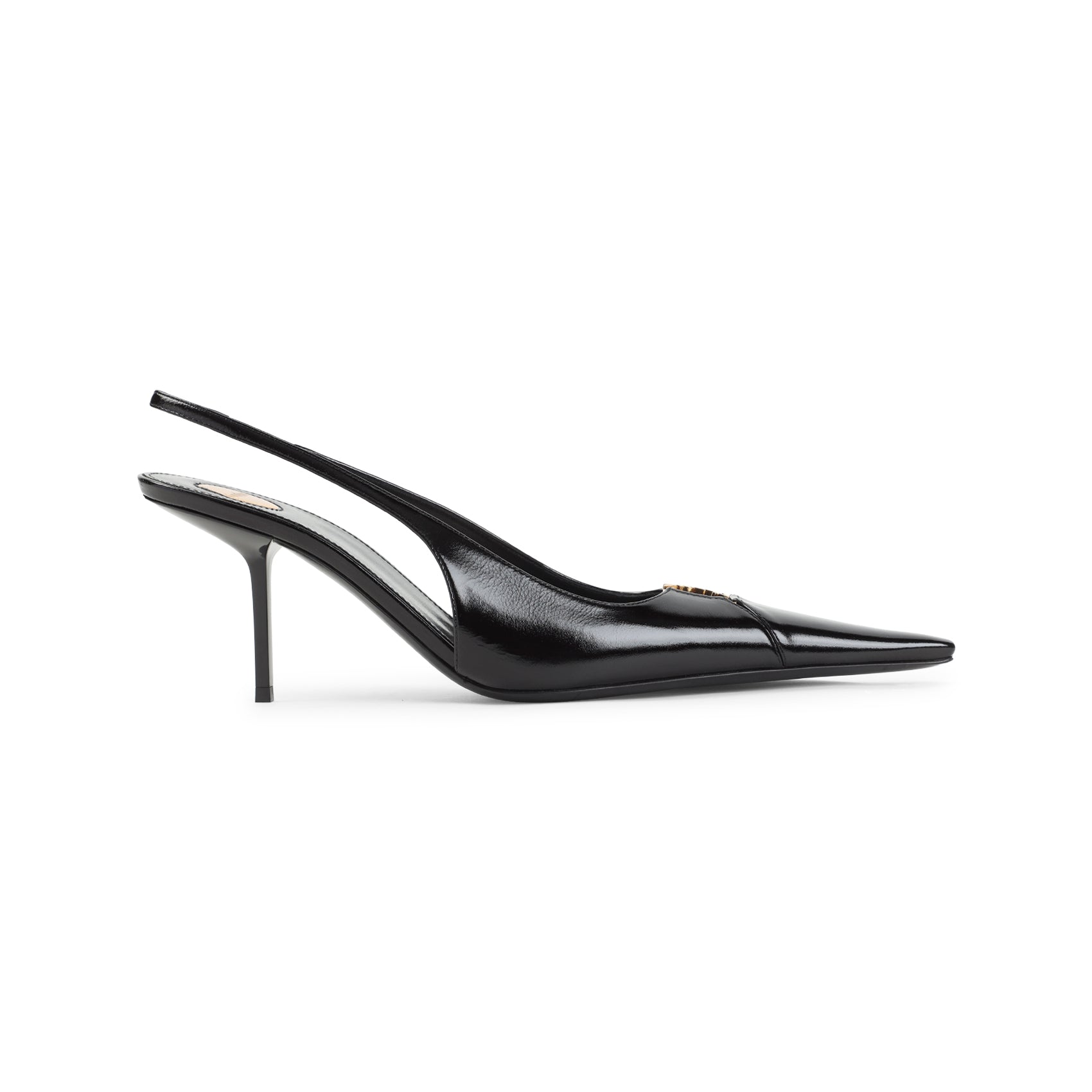 Pointed-Toe Slingback Heels In Smooth Calf Leather