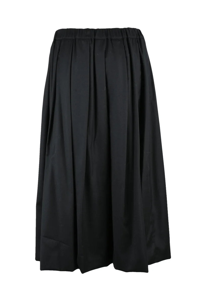 Long Pleated Skirt - Black