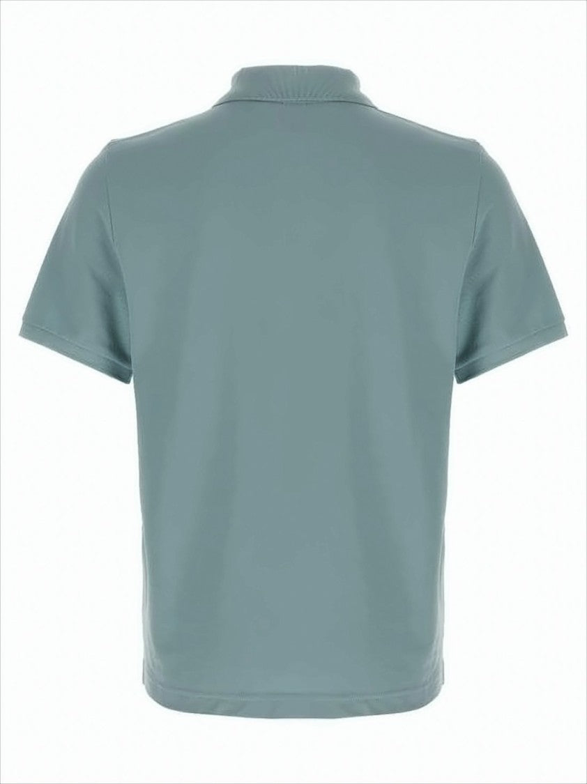 Classic Blue Cotton Polo Shirt with Embroidered Logo