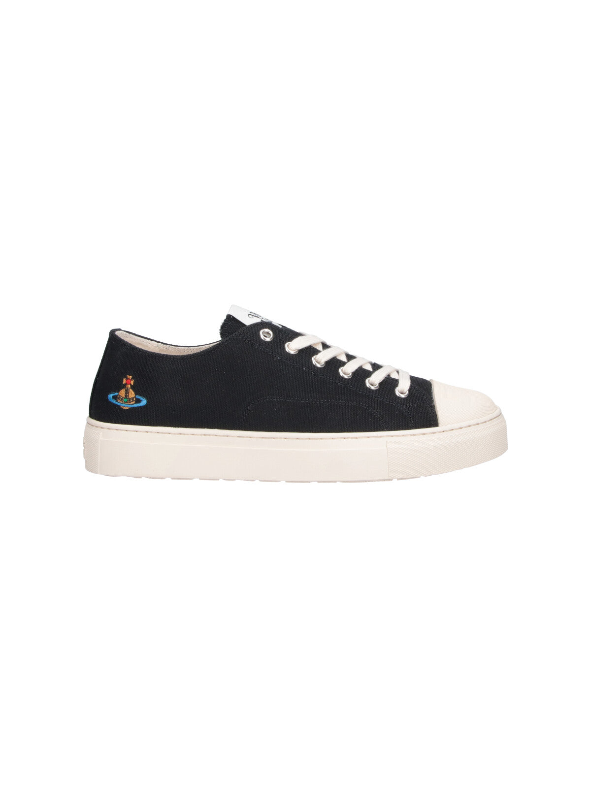 Black Plimsoll Cotton Low-Top Sneakers
