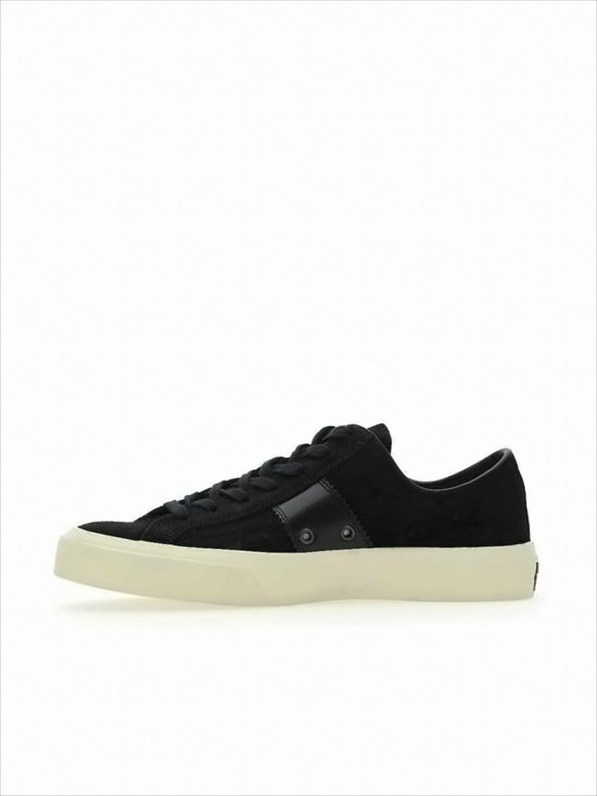 Low-Top Suede and Mesh Sneakers with Distinctive Sole