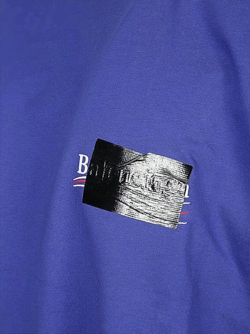 Blue Loose-Fit Balenciaga T-Shirt