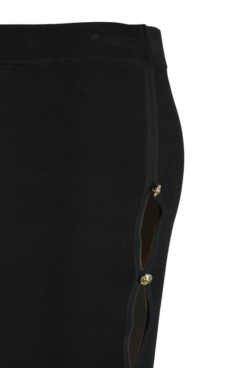 Black Knit Midi Skirt