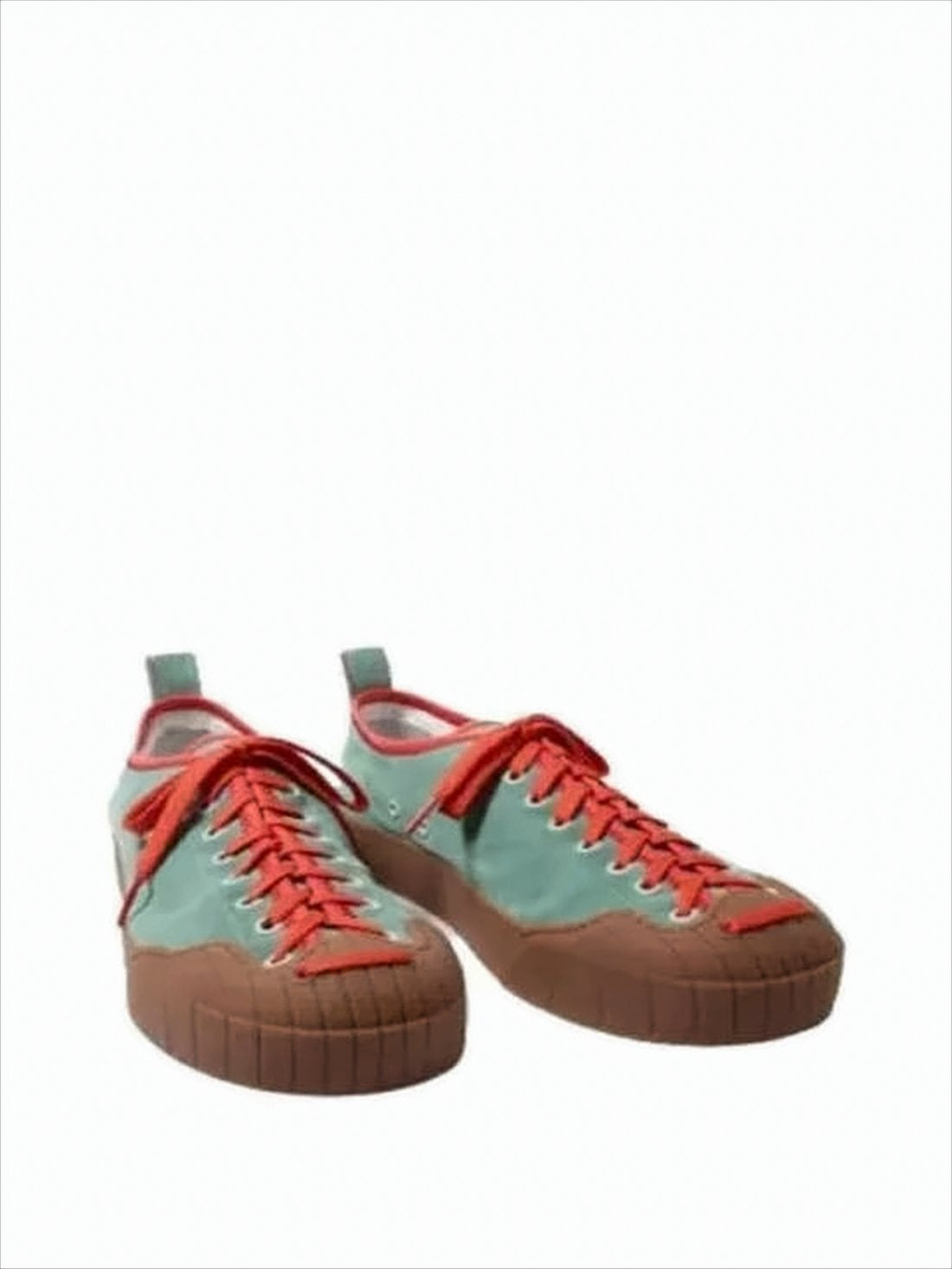 Low-Top Sneakers in Muted Green Suede