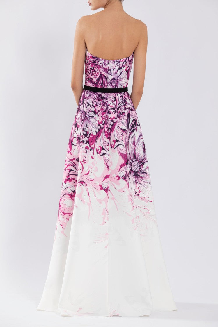 Sk Jet Black Strapless A-Line Dress