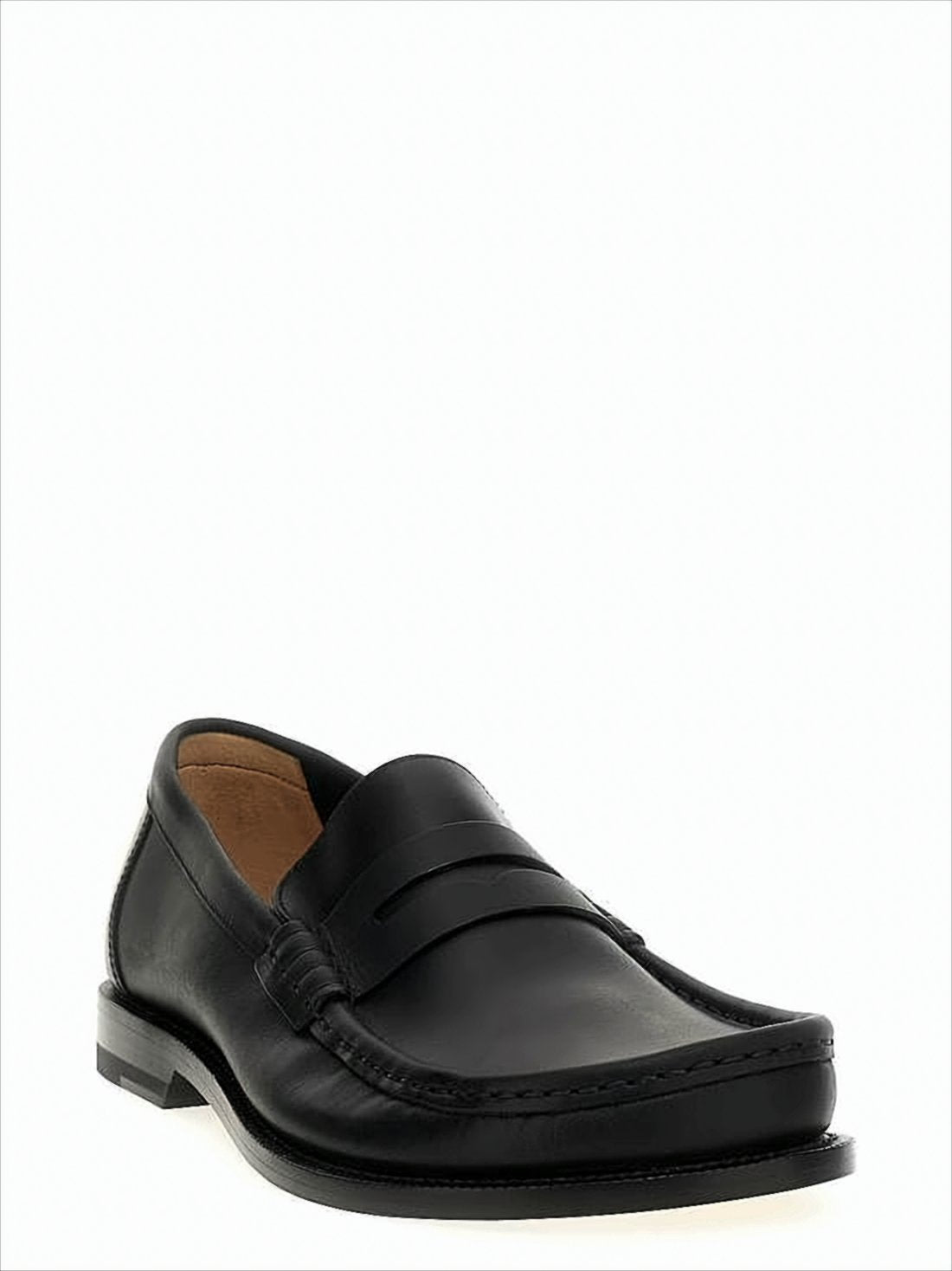 Calf Leather Loafers with Classic Penny Strap