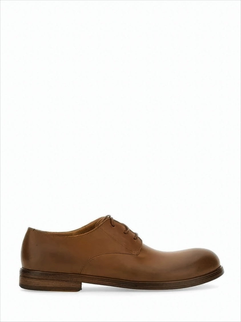 Minimalist Brown Leather Dress Shoes with Rounded Toe