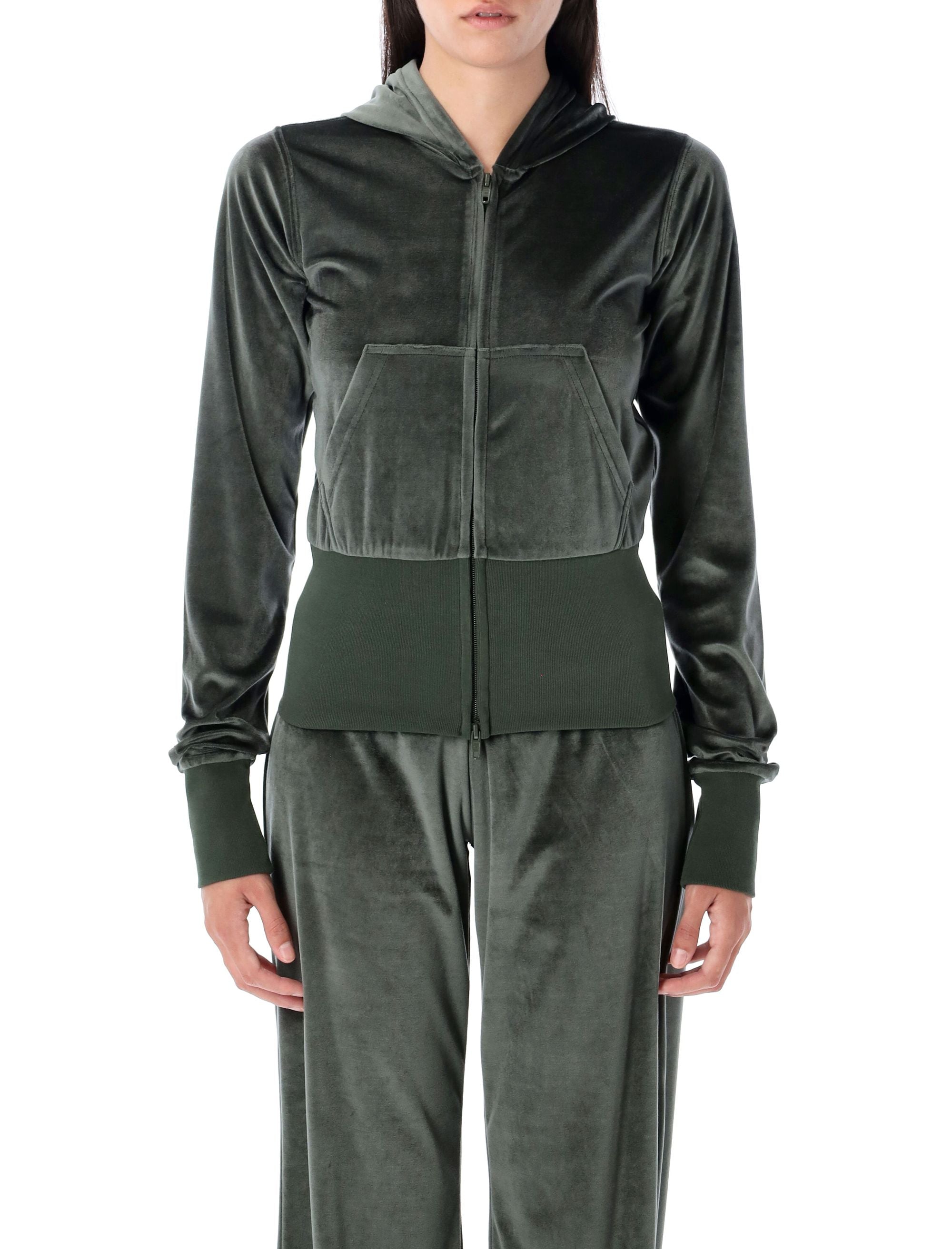 Bistretch Velvet Zip-Up Hoodie