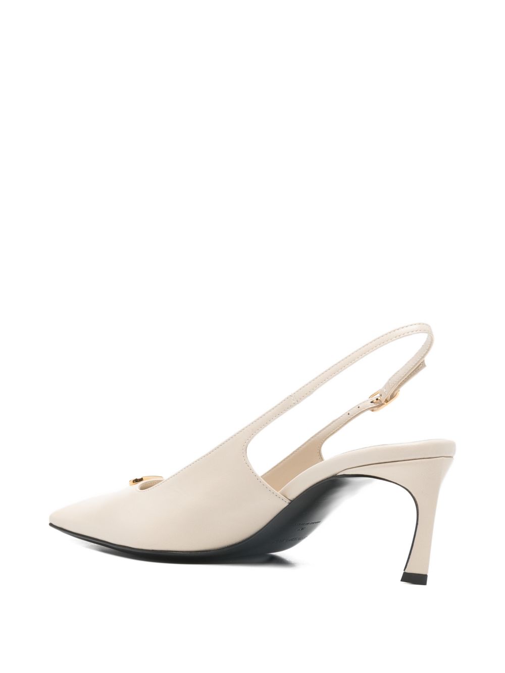 Pointed-Toe Slingback Pumps With Low Kitten Heel